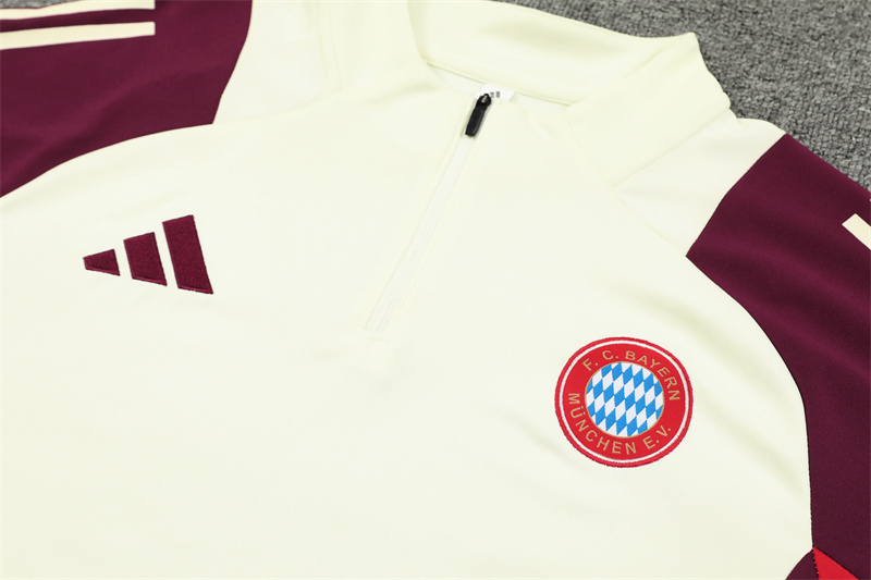 Bayern Munich 24-25 Long Sleeve Training Set - White & Red - ManixJersey