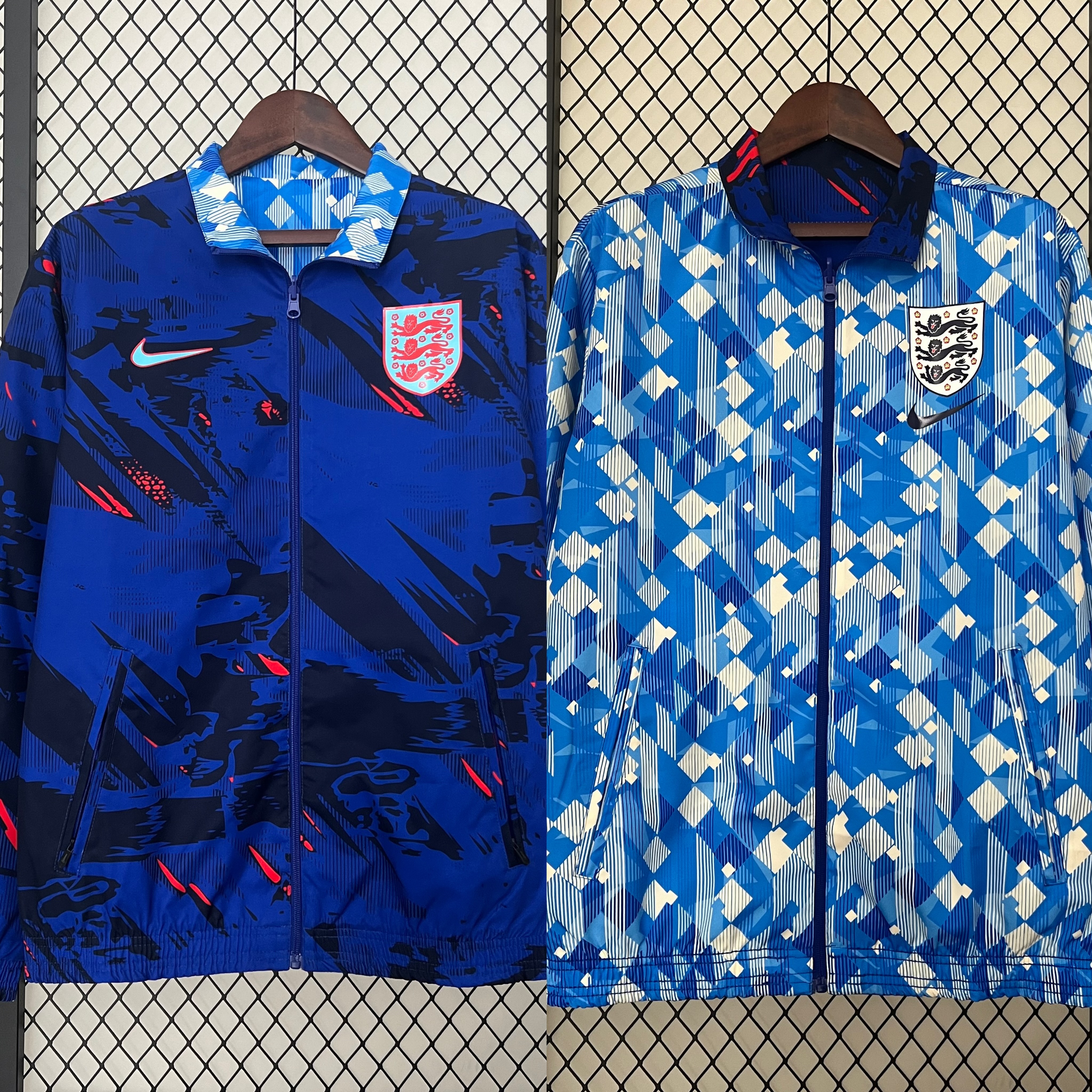 England 2024 Double Sided Reversible Windbreaker - Blue - ManixJersey