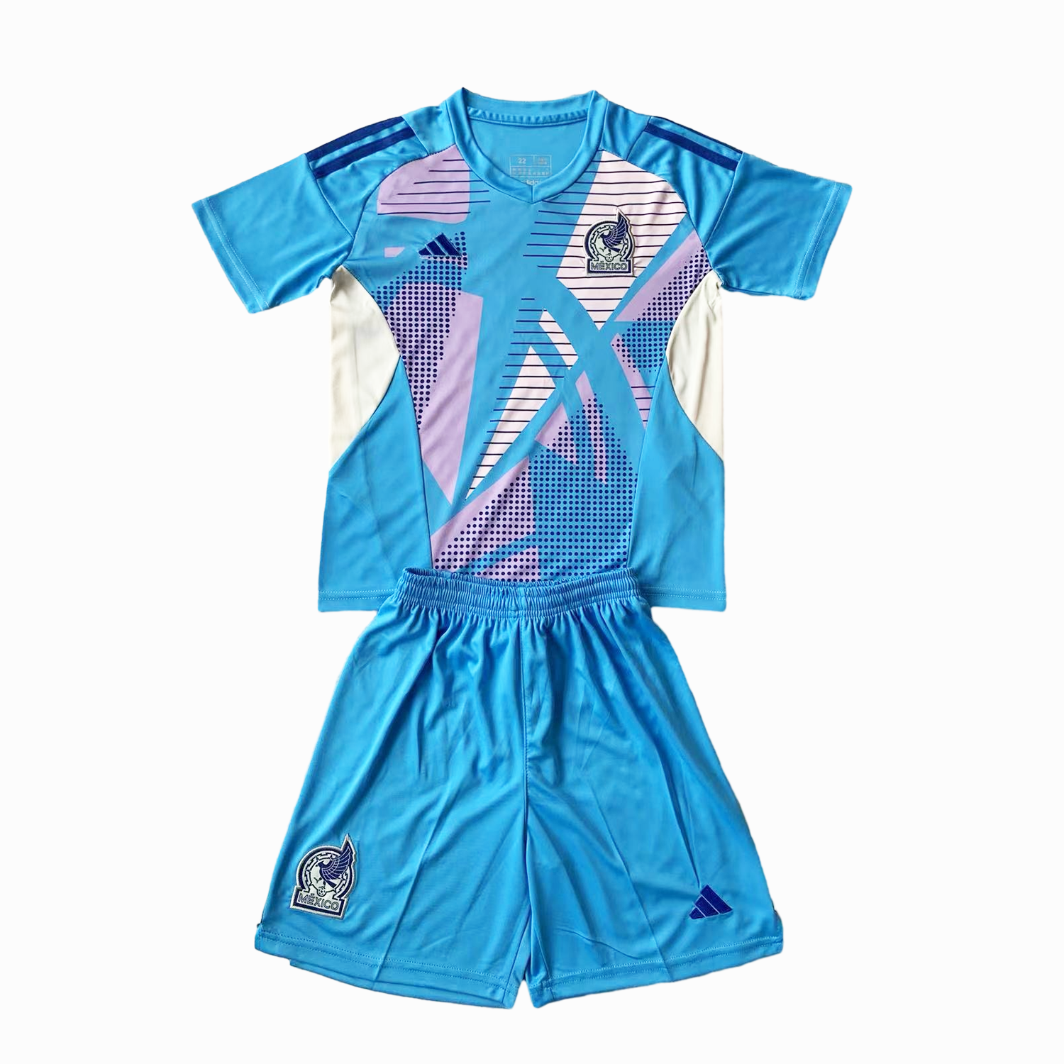 Mexico 2024 Goalkeeper Kids Kit - Lake Blue - ManixJersey