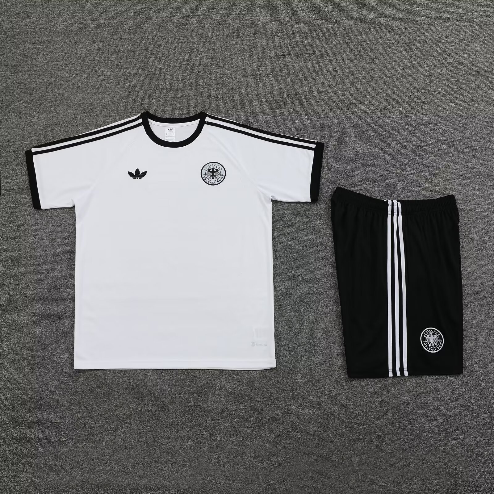 Germany 2024 Originals 3-Stripes Short-Sleeve Training Set - White - ManixJersey