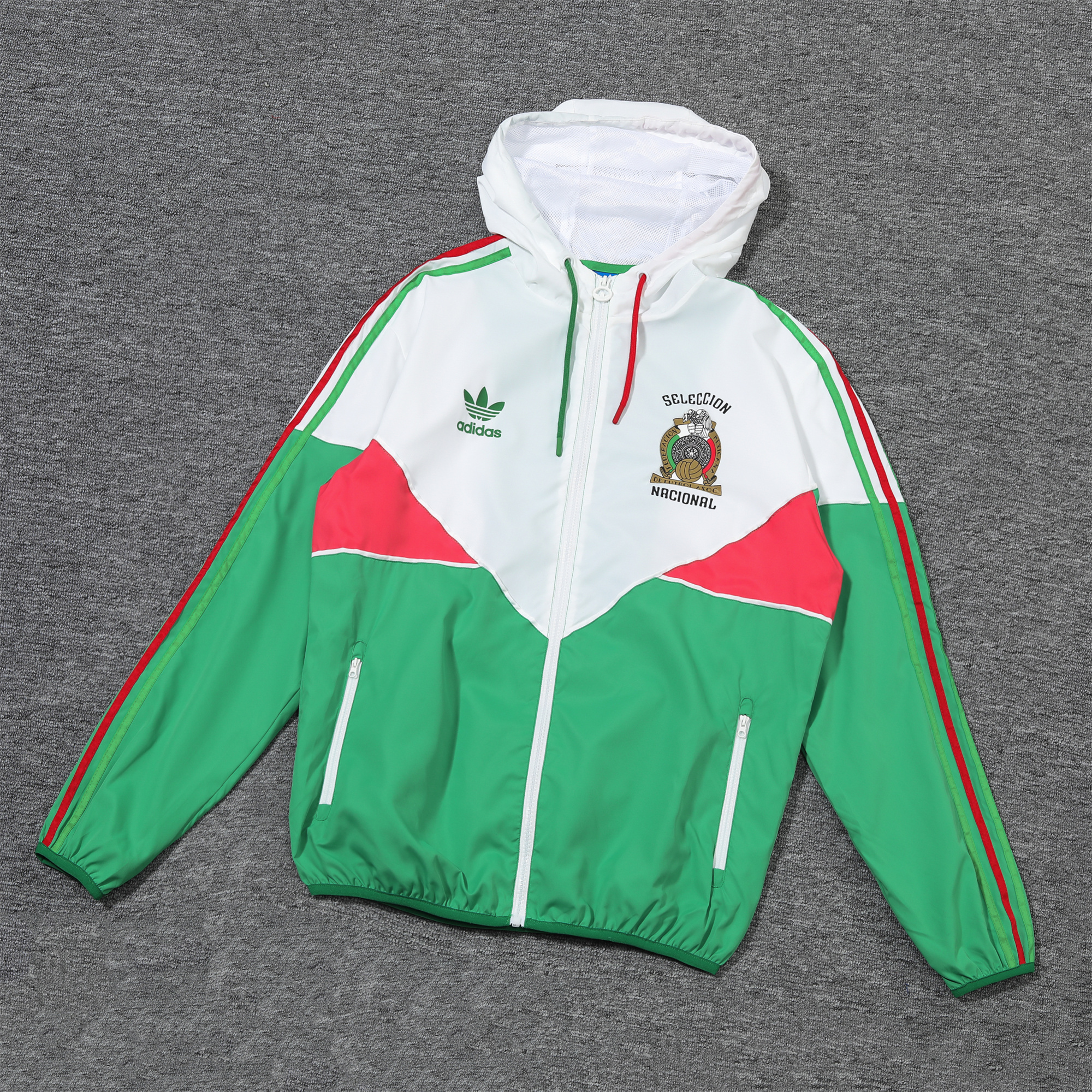 Mexico 2024 National Team Anthem Green Hooded Windbreaker - Player Version - ManixJersey