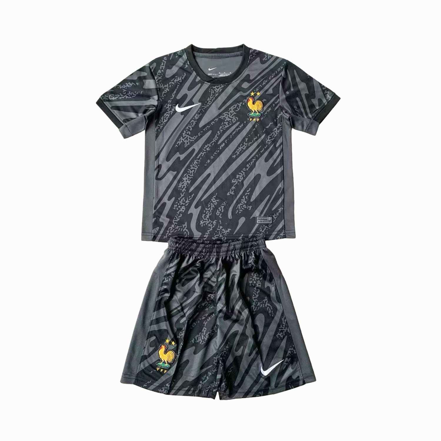 France 2024 Goalkeeper Kids Kit - Black - ManixJersey
