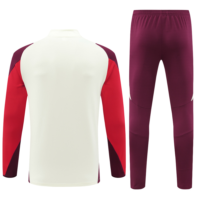 Bayern Munich 24-25 Long Sleeve Training Set - White & Red - ManixJersey