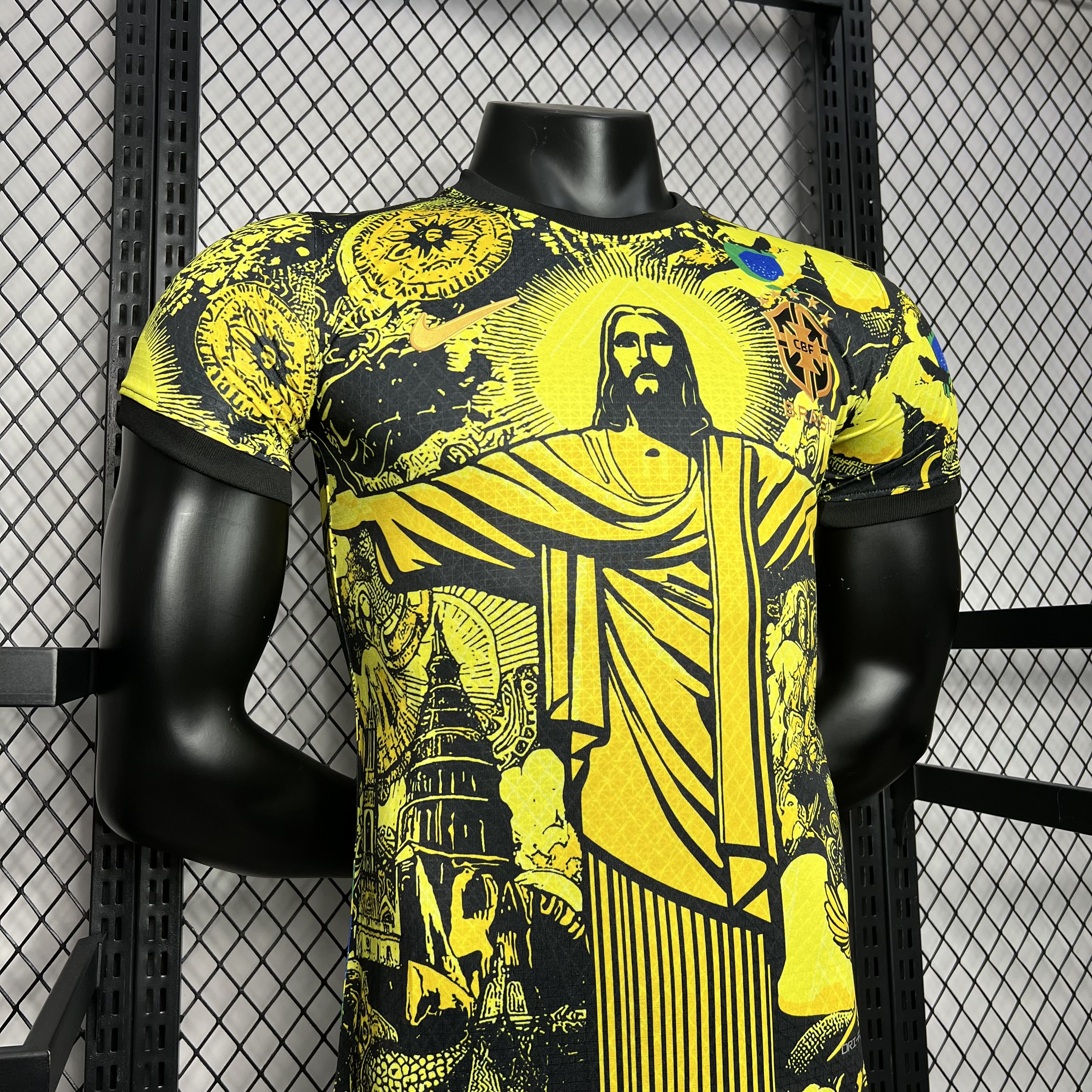 Brazil 2024 Yellow Christ the Redeemer Statue Jersey - Player Version - ManixJersey