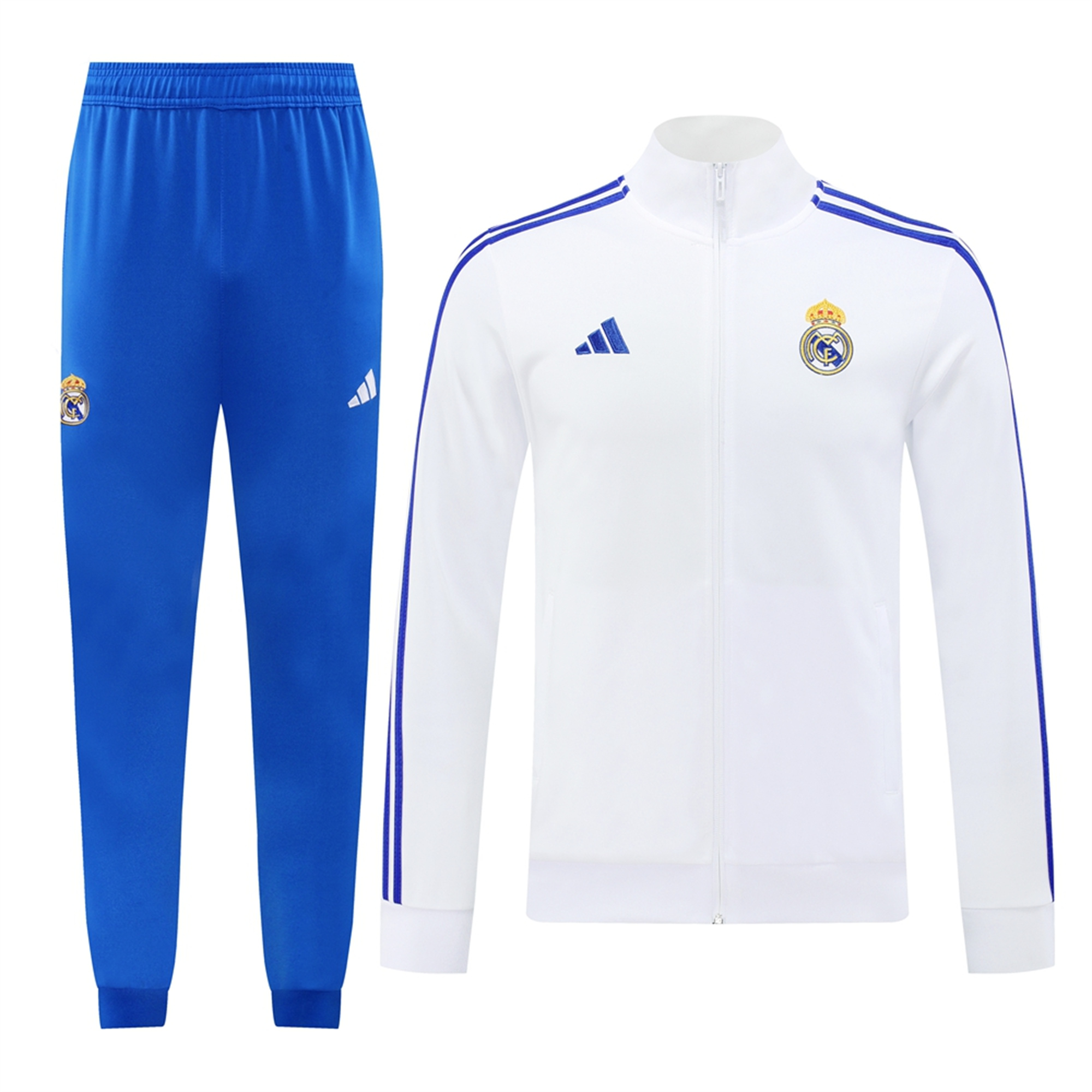 Real Madrid 24-25 Jacket Training Tracksuit - Blue & White - ManixJersey