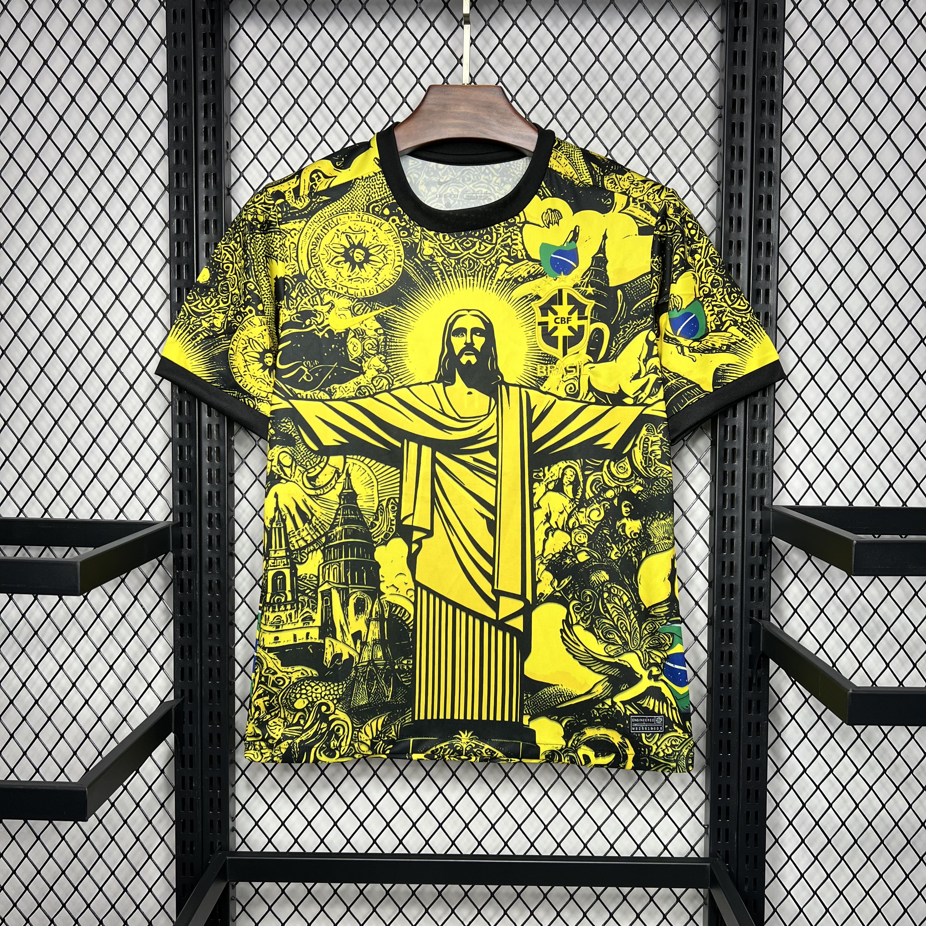 Brazil 2024 Yellow Christ the Redeemer Statue Jersey - Fans Version - ManixJersey