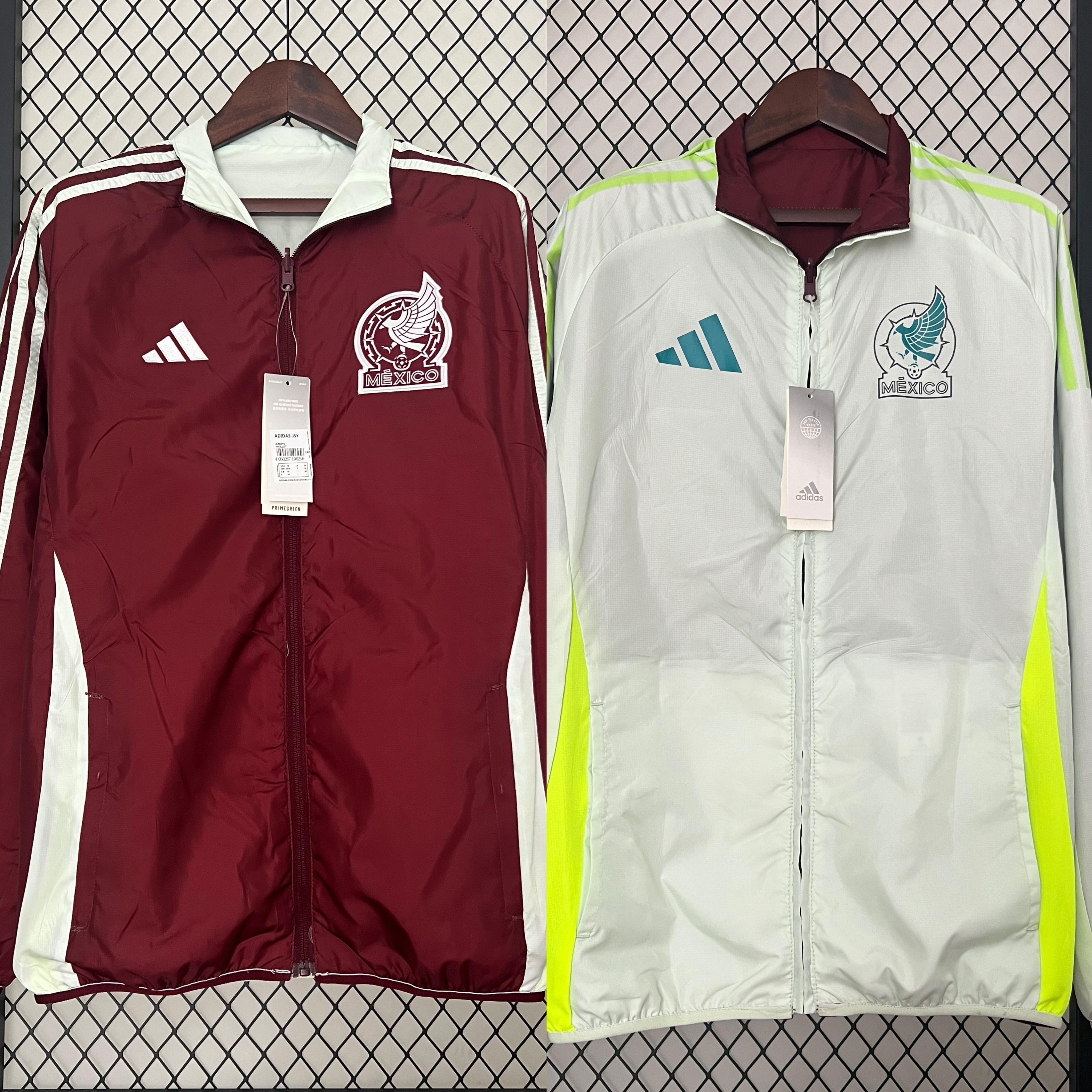 Mexico 2024 Double Sided Reversible Windbreaker - Red & Grey - ManixJersey