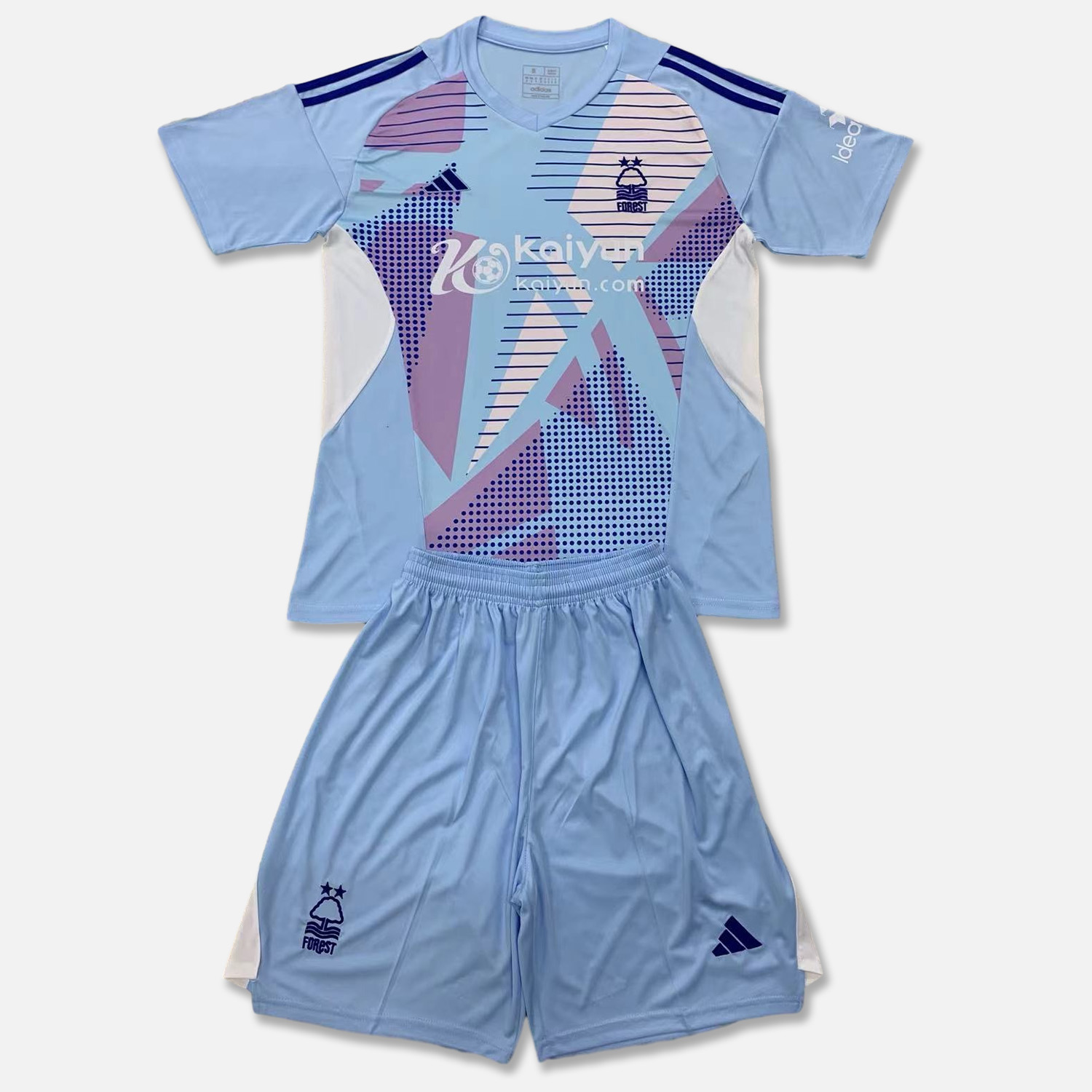 Nottingham Forest 24-25 Lake Blue GK Men's Adult Jersey Set - Fans Version - ManixJersey