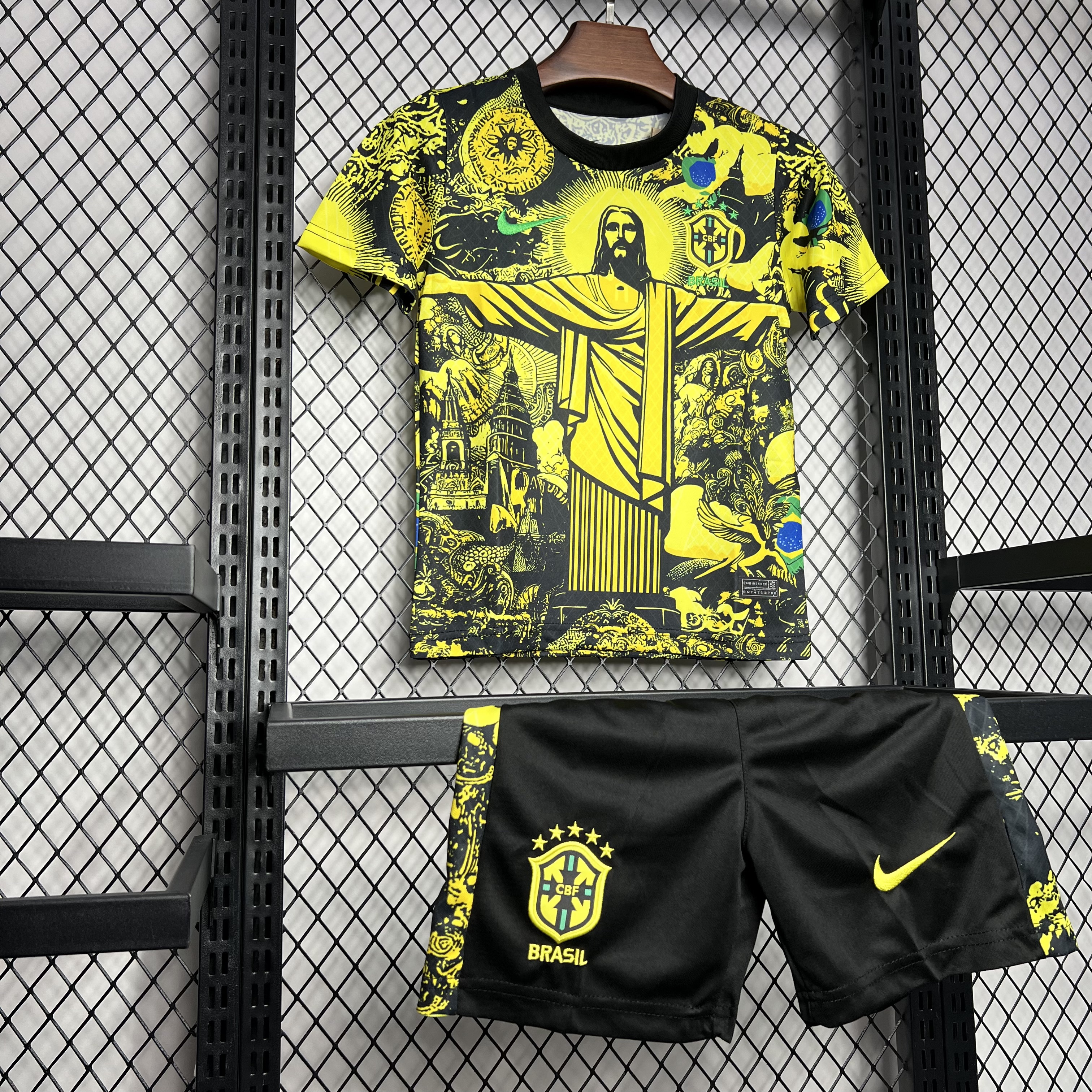 Brazil 2024 Christ the Redeemer Statue Kids Kit - Yellow - ManixJersey
