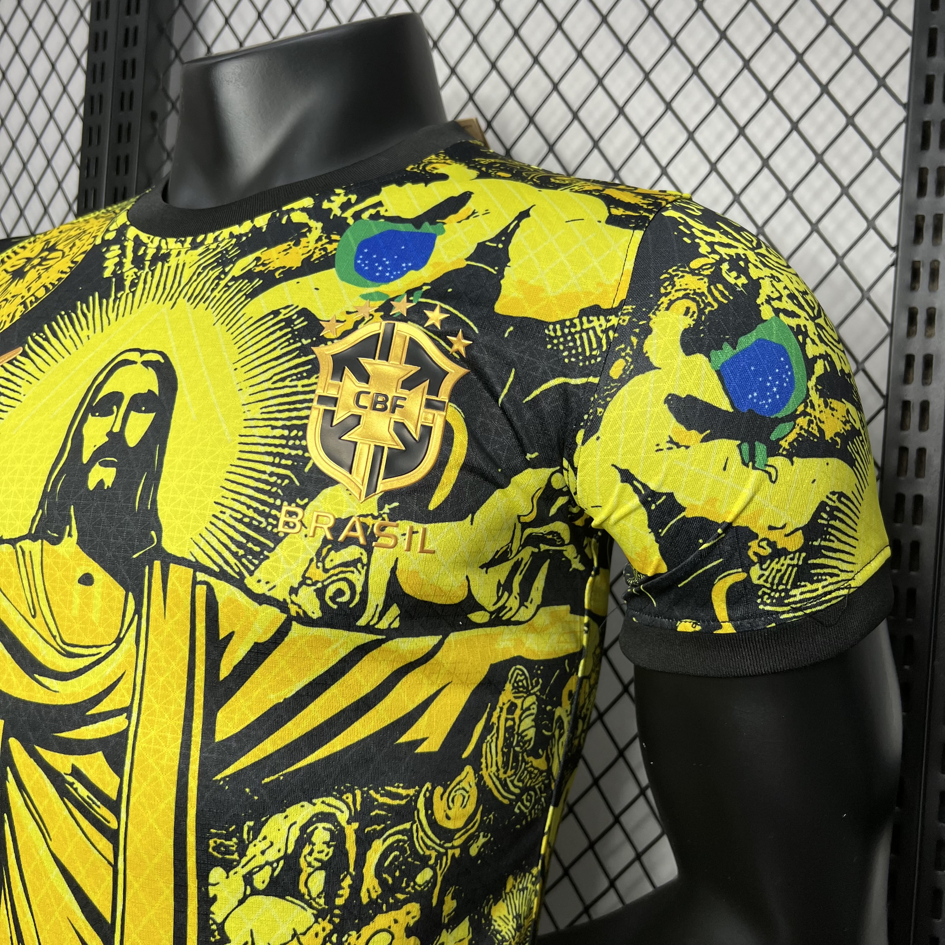 Brazil 2024 Yellow Christ the Redeemer Statue Jersey - Player Version - ManixJersey