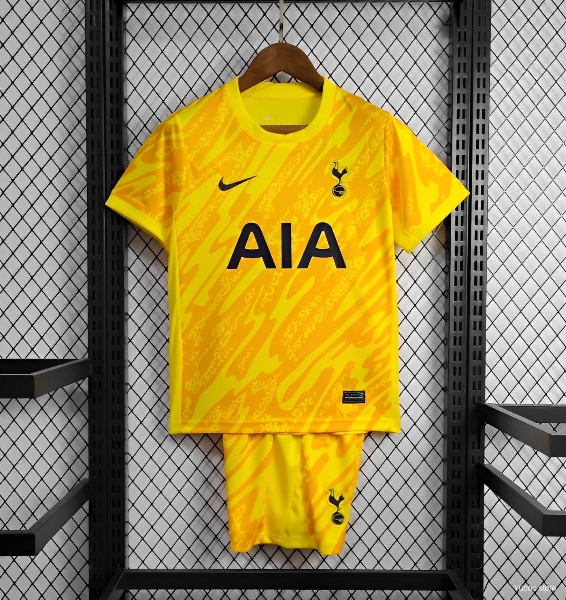 Tottenham Hotspur 24-25 Yellow Goalkeeper Kids Kit - ManixJersey