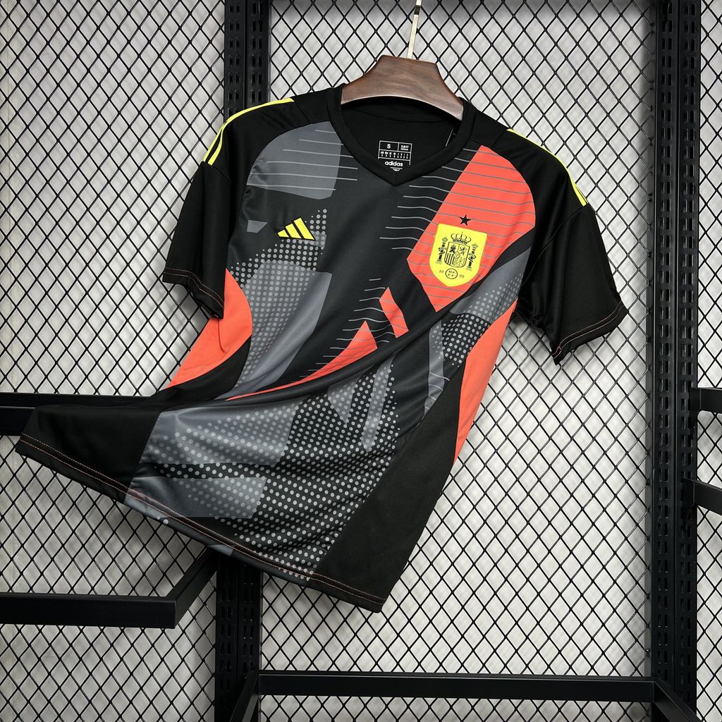 Spain 2024 Black Goalkeeper Jersey - Fans Version - ManixJersey