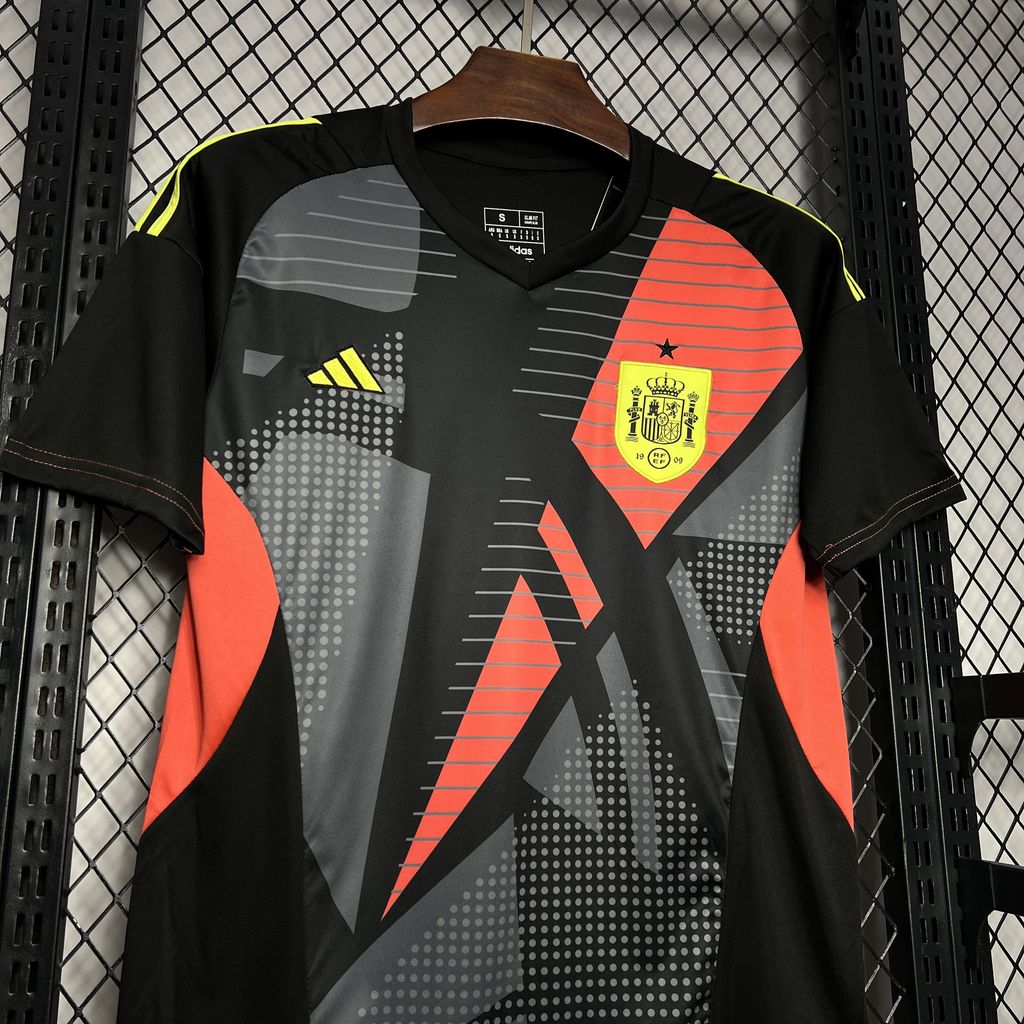 Spain 2024 Black Goalkeeper Jersey - Fans Version - ManixJersey