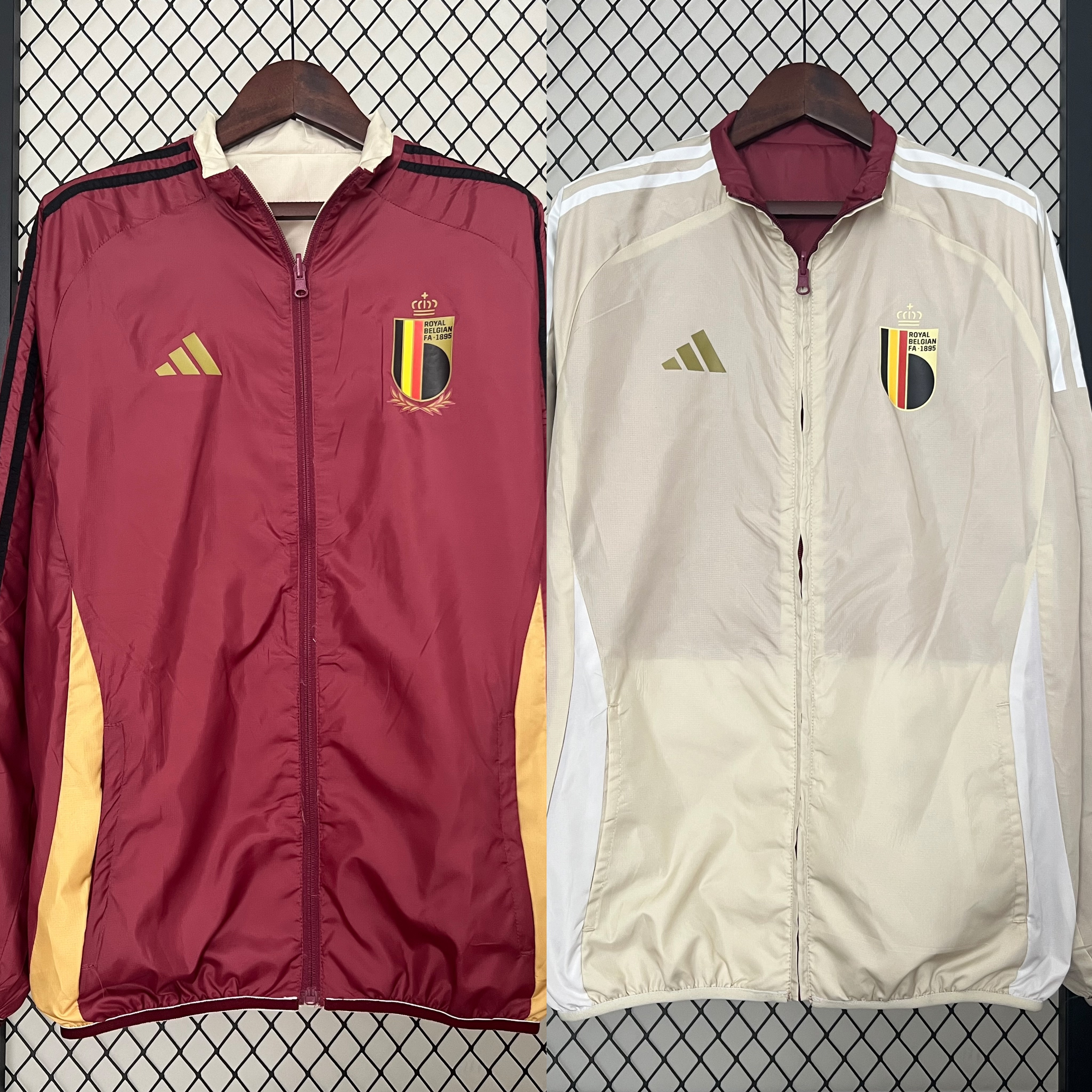 Belgium 2024 Double Sided Reversible Windbreaker - Red & Yellow - ManixJersey