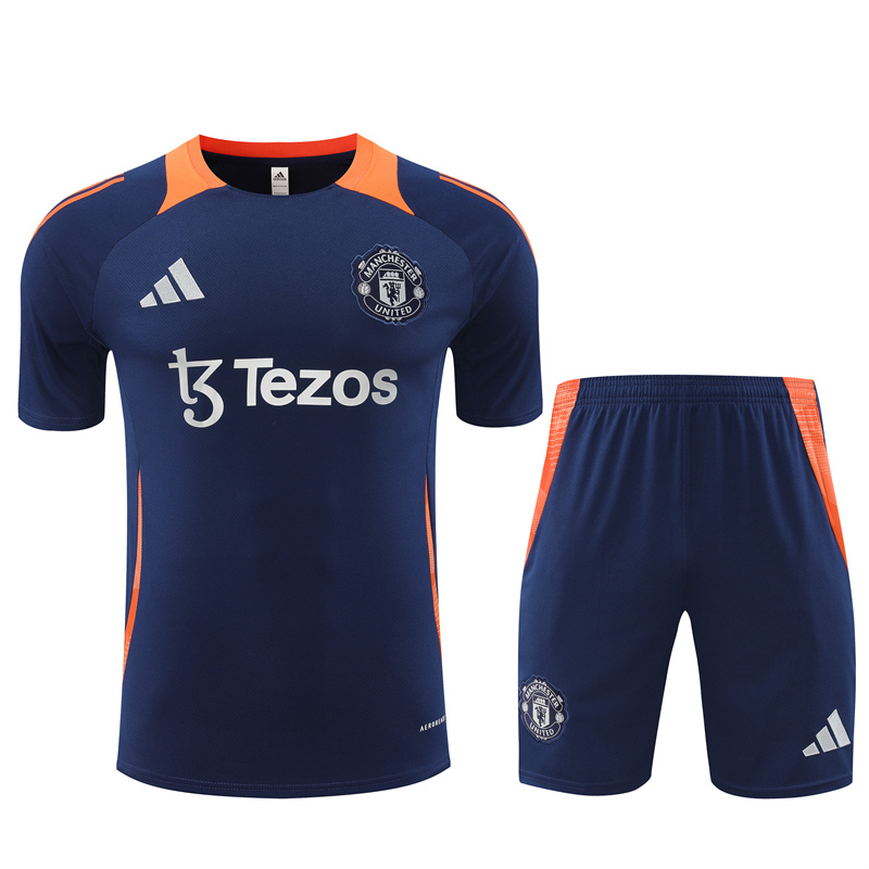 Manchester United 24-25 Short-Sleeve Training Set - Deep Blue - ManixJersey