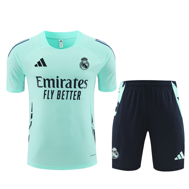 Real Madrid 24-25 Short-Sleeve Training Kids Kit - Lake Blue - ManixJersey