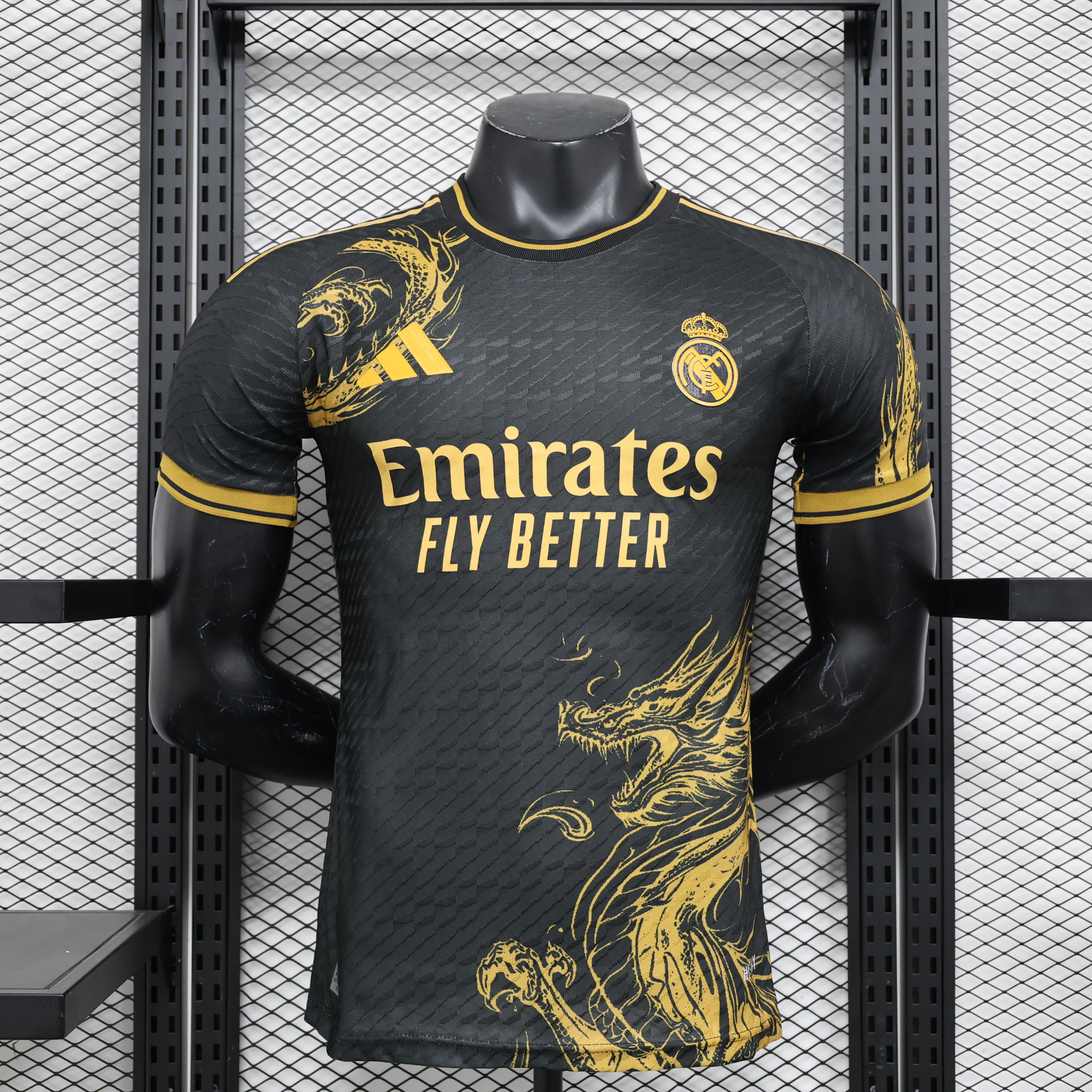 Real Madrid 24-25 Gold Dragon Special Edition Black Jersey - Player Version - ManixJersey