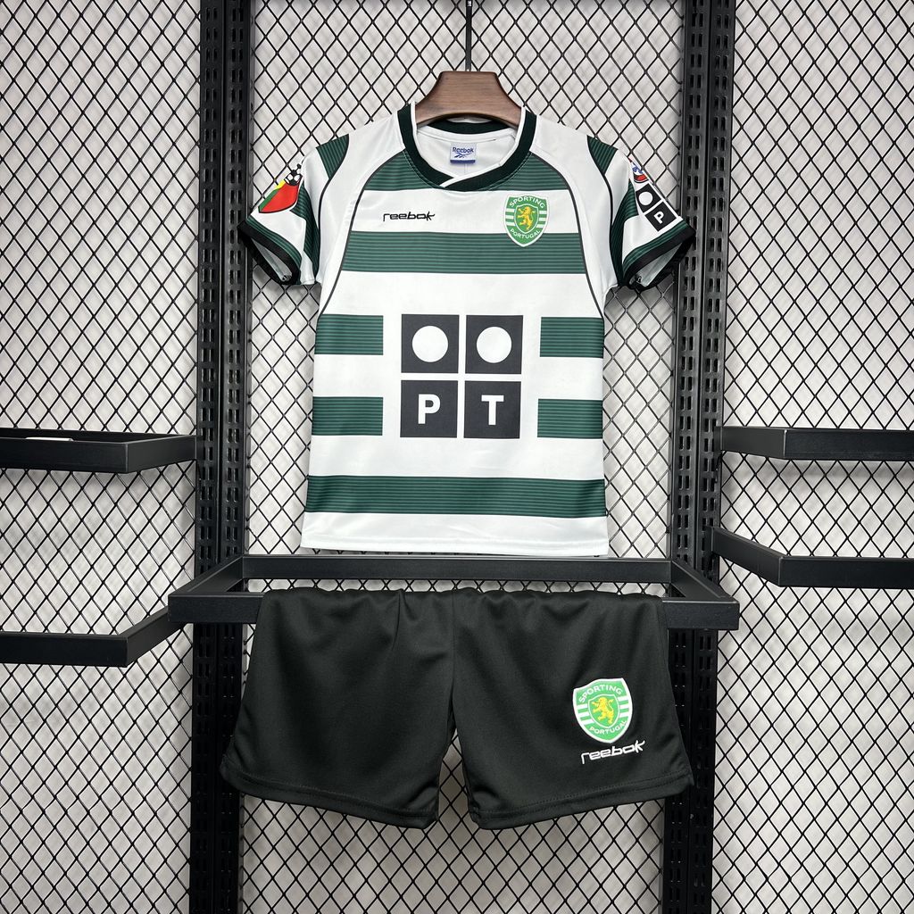 Retro Sporting CP 2001-03 Home Stadium Kids Kit - ManixJersey