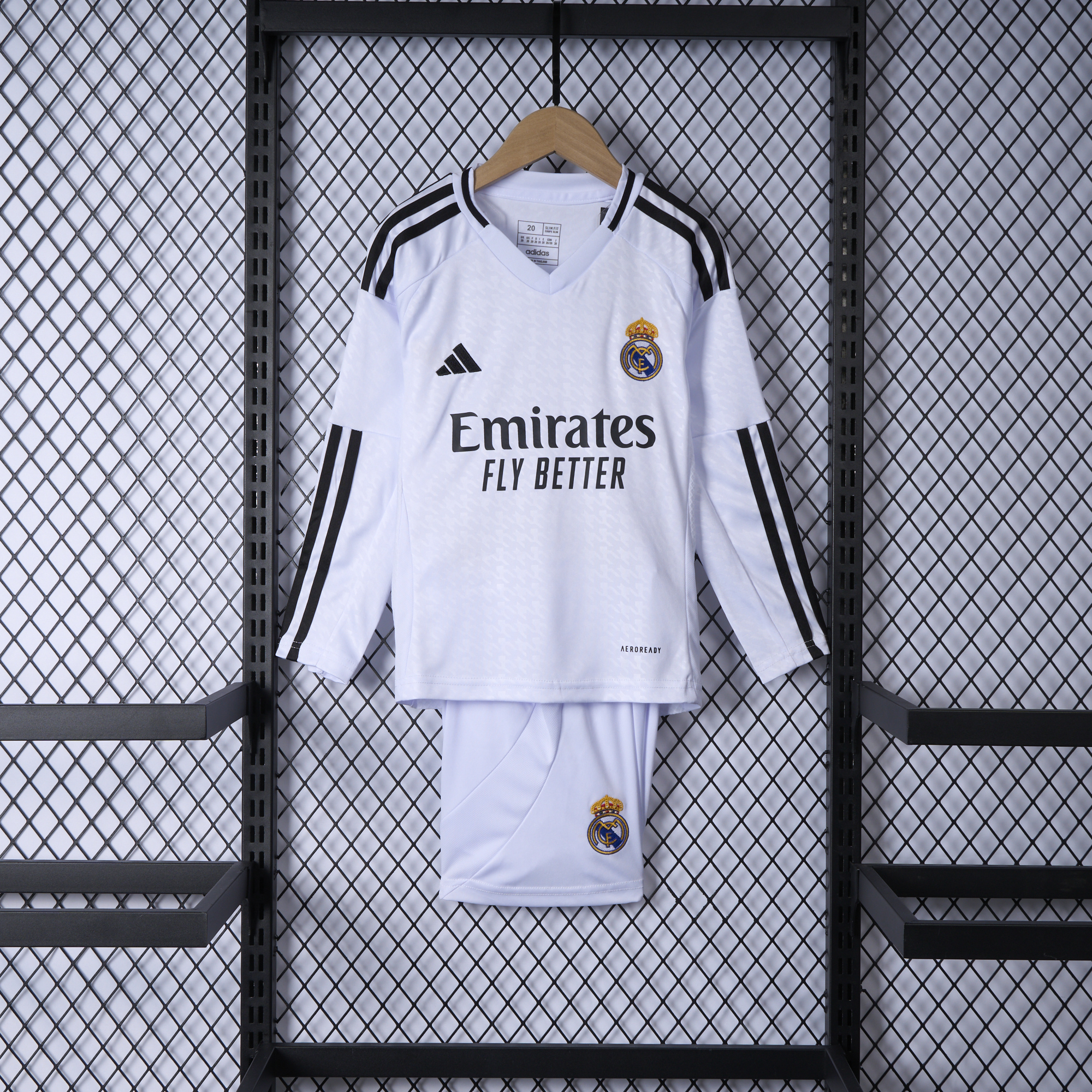 Real Madrid 24-25 Home Long Sleeve Kids Kit - ManixJersey