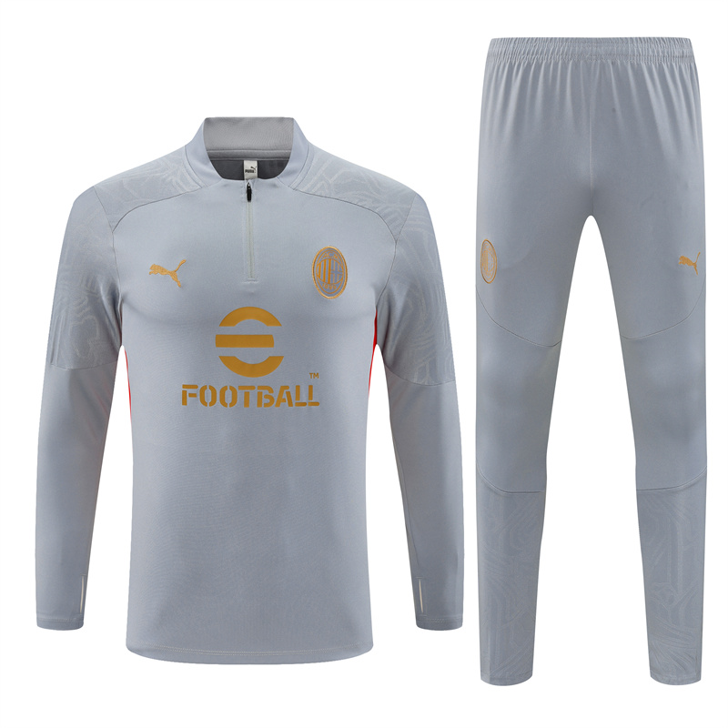 AC Milan 24-25 Long Sleeve Training Set - Grey - ManixJersey