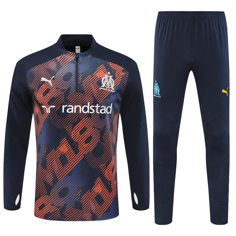 Marseille 24-25 Kids Long Sleeve Training Set - Camo - ManixJersey