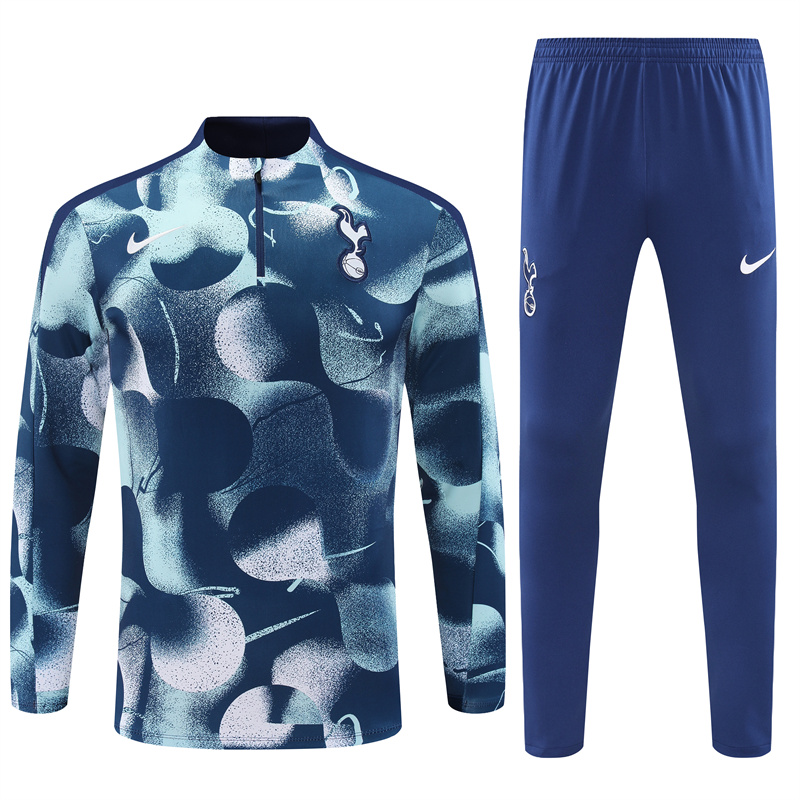 Tottenham Hotspur 24-25 Long Sleeve Training Set - Blue Camouflage - ManixJersey