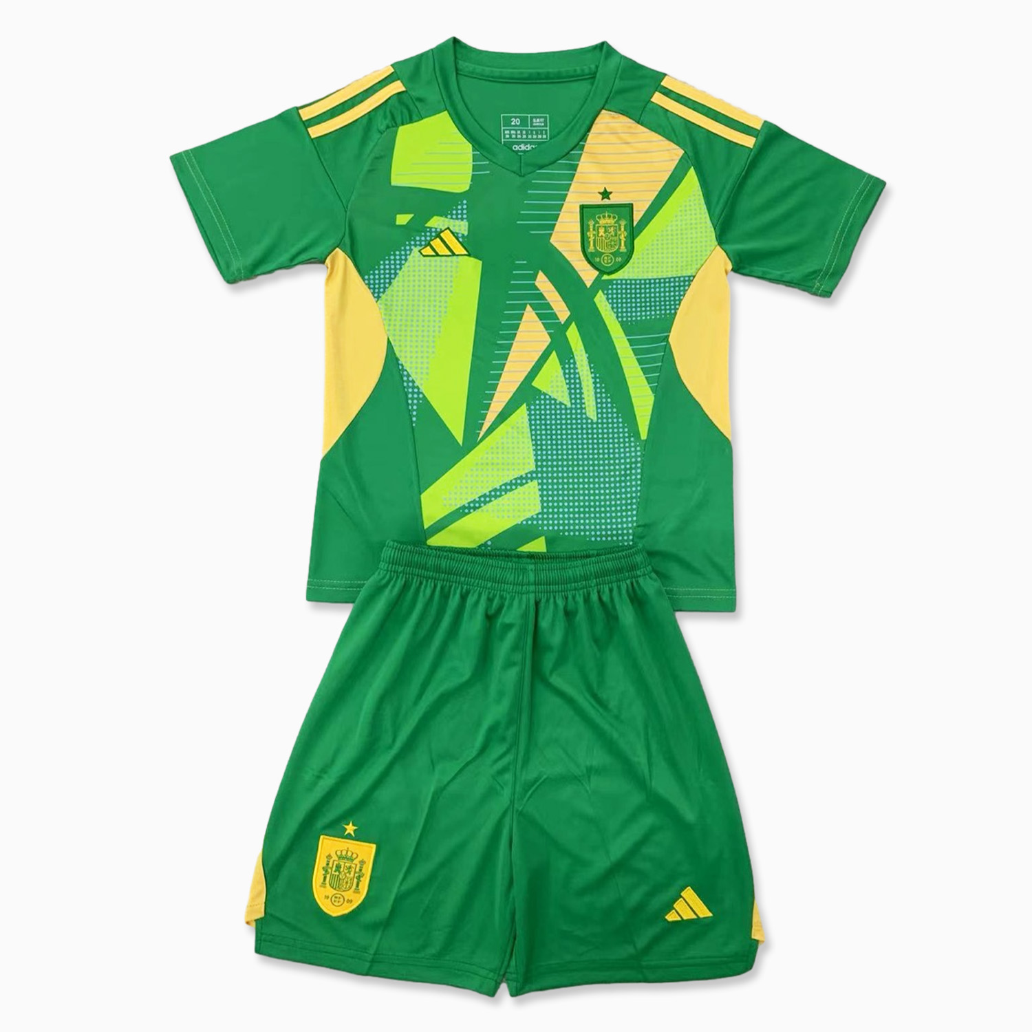 Spain 2024 Fruit Green Goalkeeper Kids Kit - ManixJersey