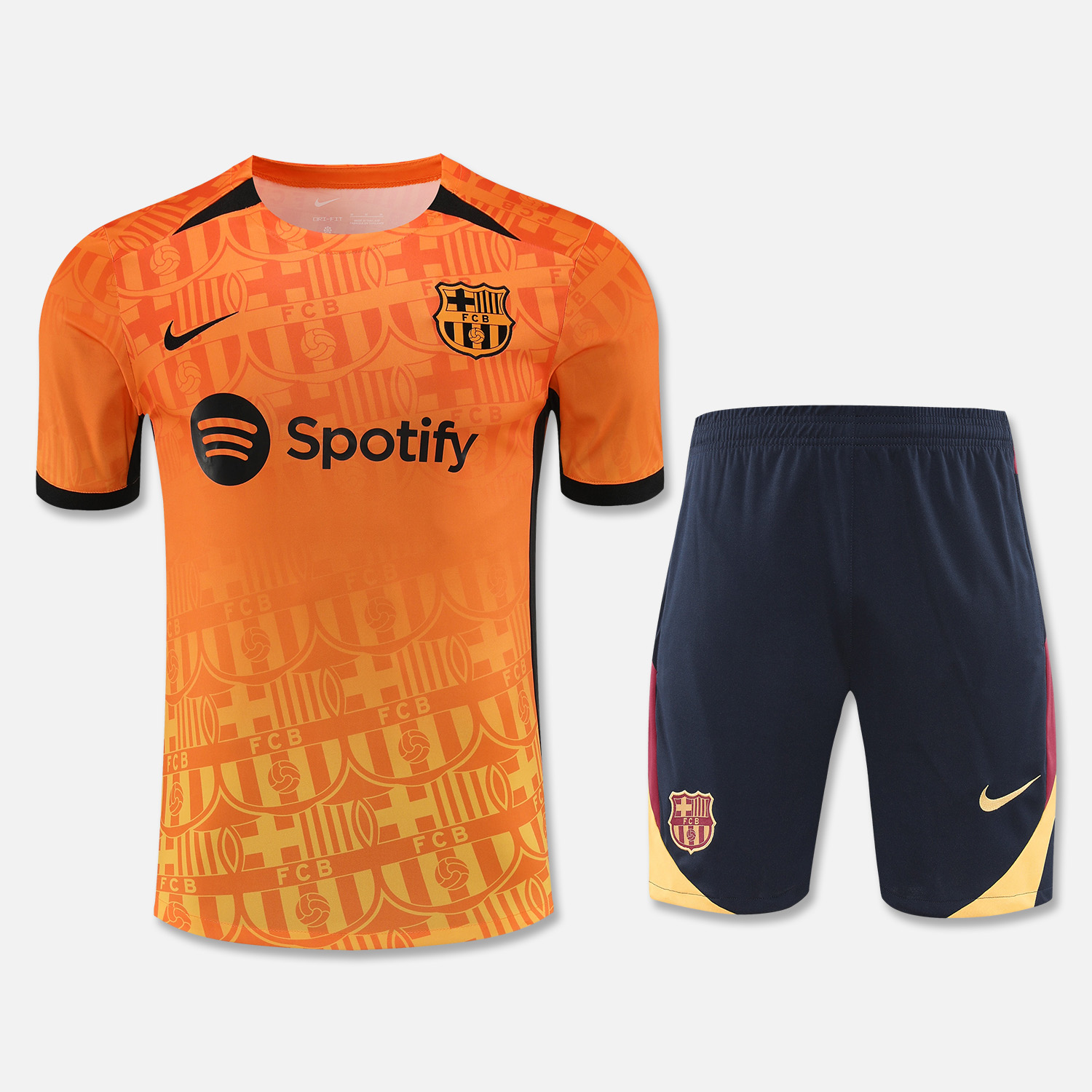 B.A.R.S.A 24-25 Short-Sleeve Training Set - Orange Top & Black Shorts - ManixJersey