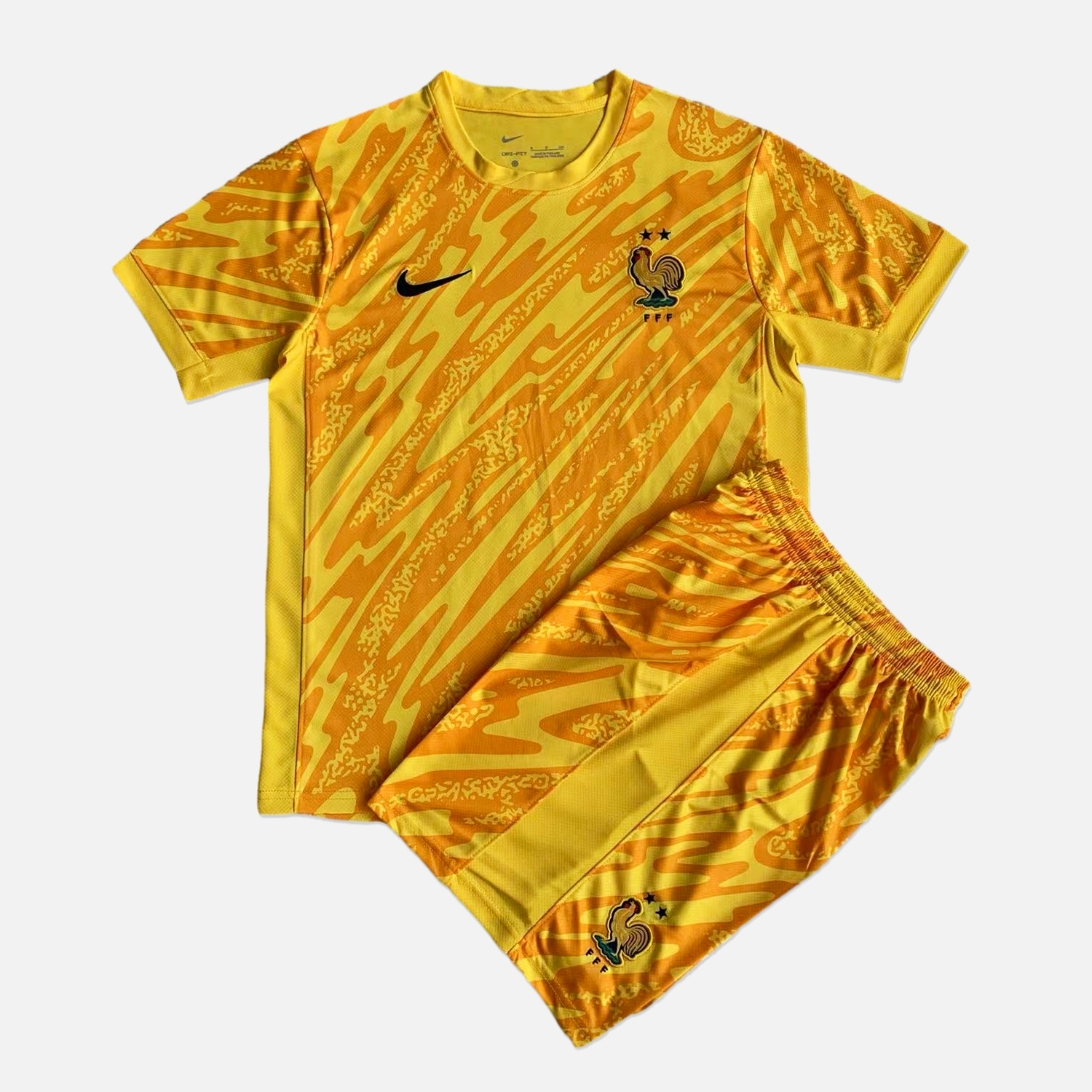 France 2024 Yellow Goalkeeper Kids Kit - ManixJersey