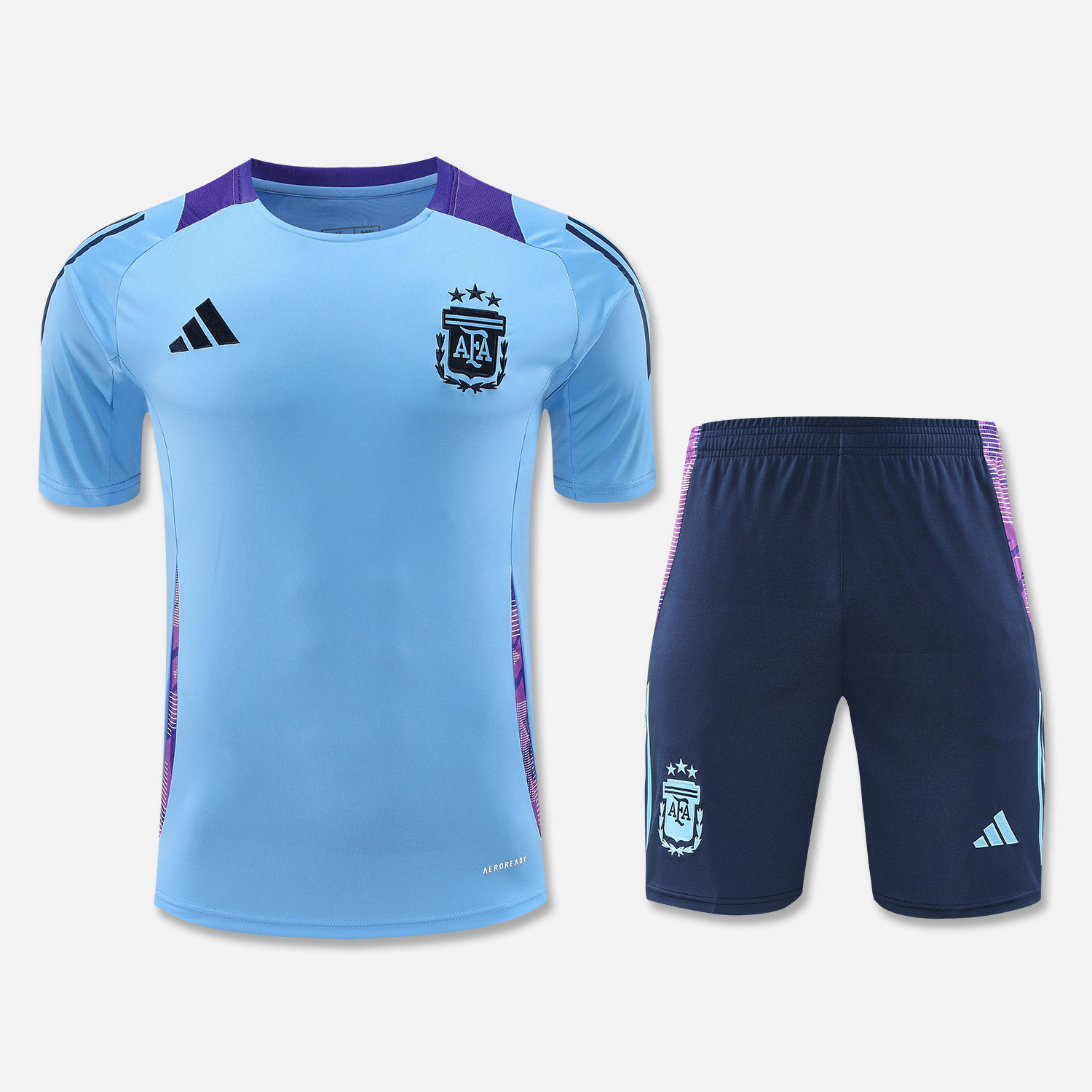 Argentina 24-25 Short-Sleeve Training Set - Blue Top & Deep Blue Shorts - ManixJersey