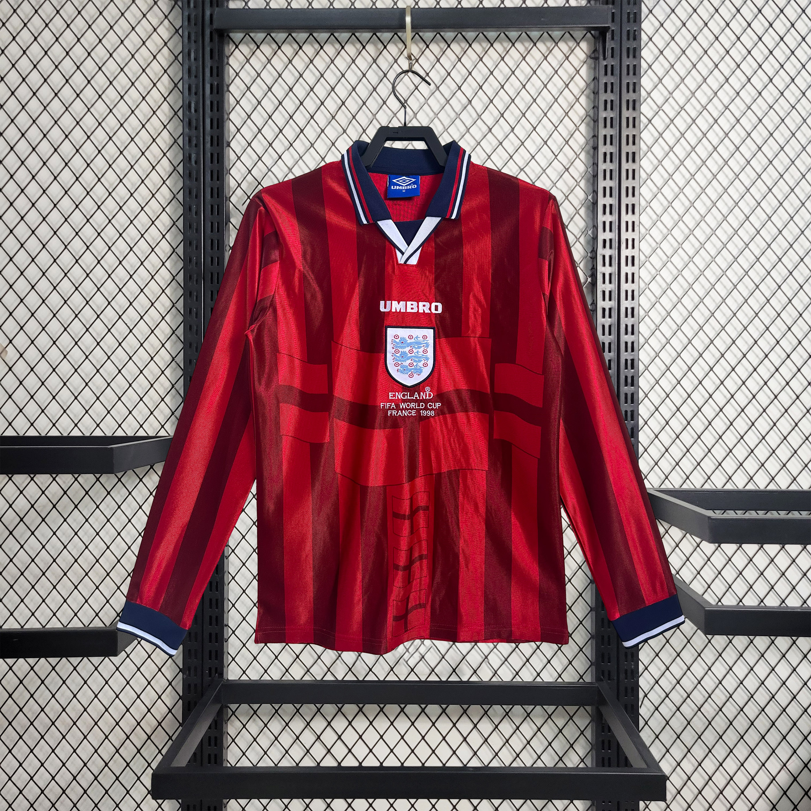 Retro England 1998 Away Long Sleeve Jersey - ManixJersey