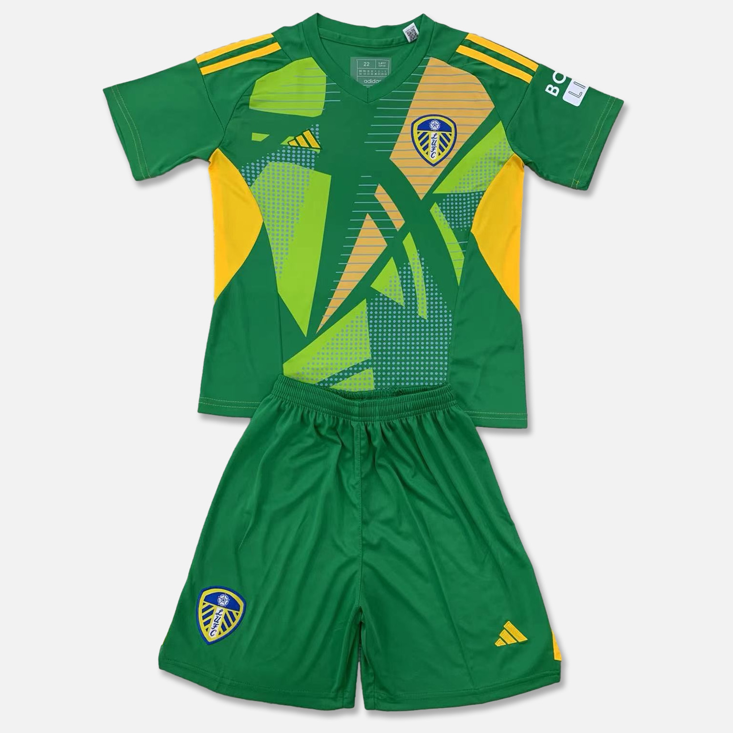 Leeds United 24-25 Fruit Green Goalkeeper Kids Kit - ManixJersey
