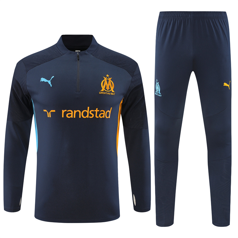Marseille 24-25 Kids Long Sleeve Training Set - Royal Blue - ManixJersey