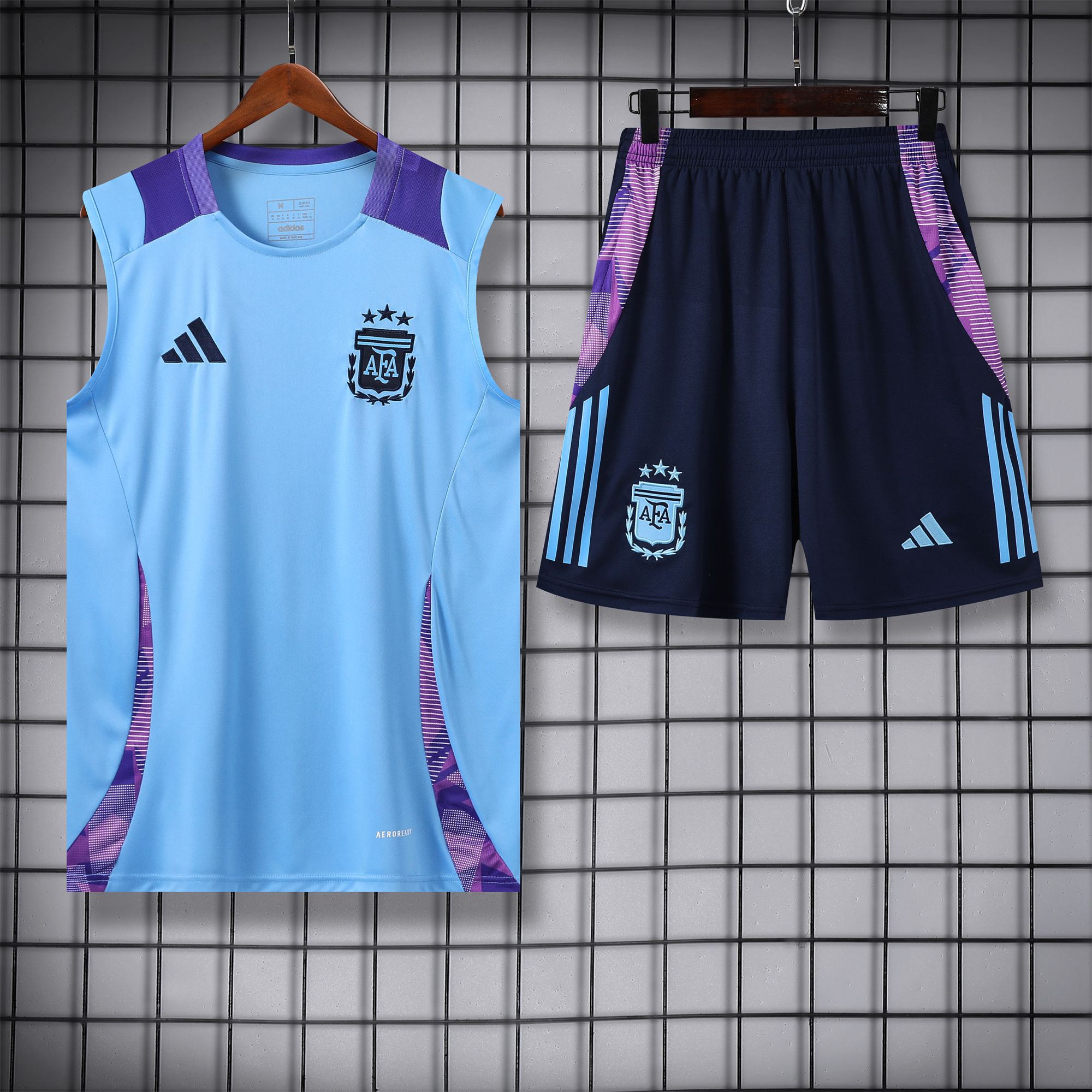 Argentina 24-25 Vest Training Set - Blue Vest & Deep Blue Shorts - ManixJersey