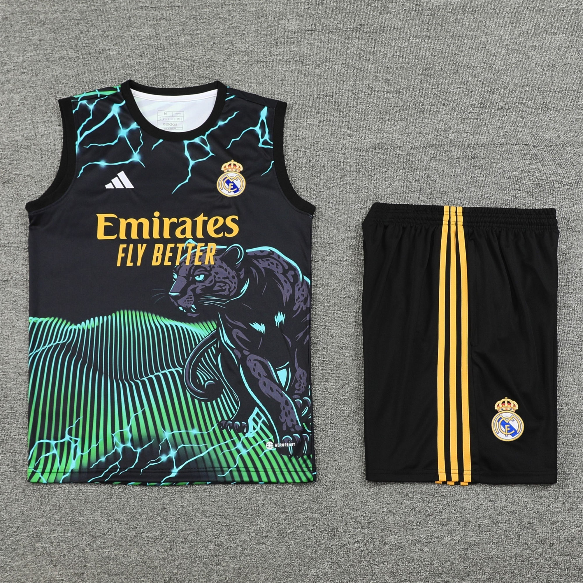 Real Madrid 24-25 Vest Training Set - Green & Black Leopard - ManixJersey