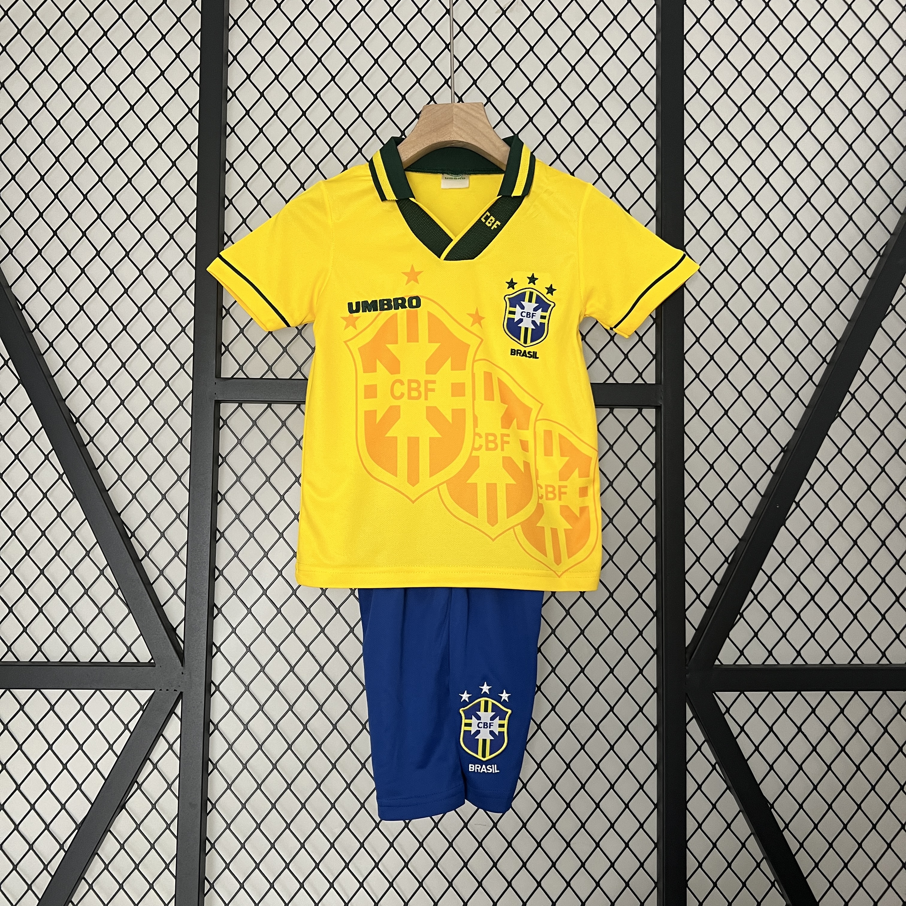 Retro Brazil 1993-94 Home Stadium Kids Kit - ManixJersey