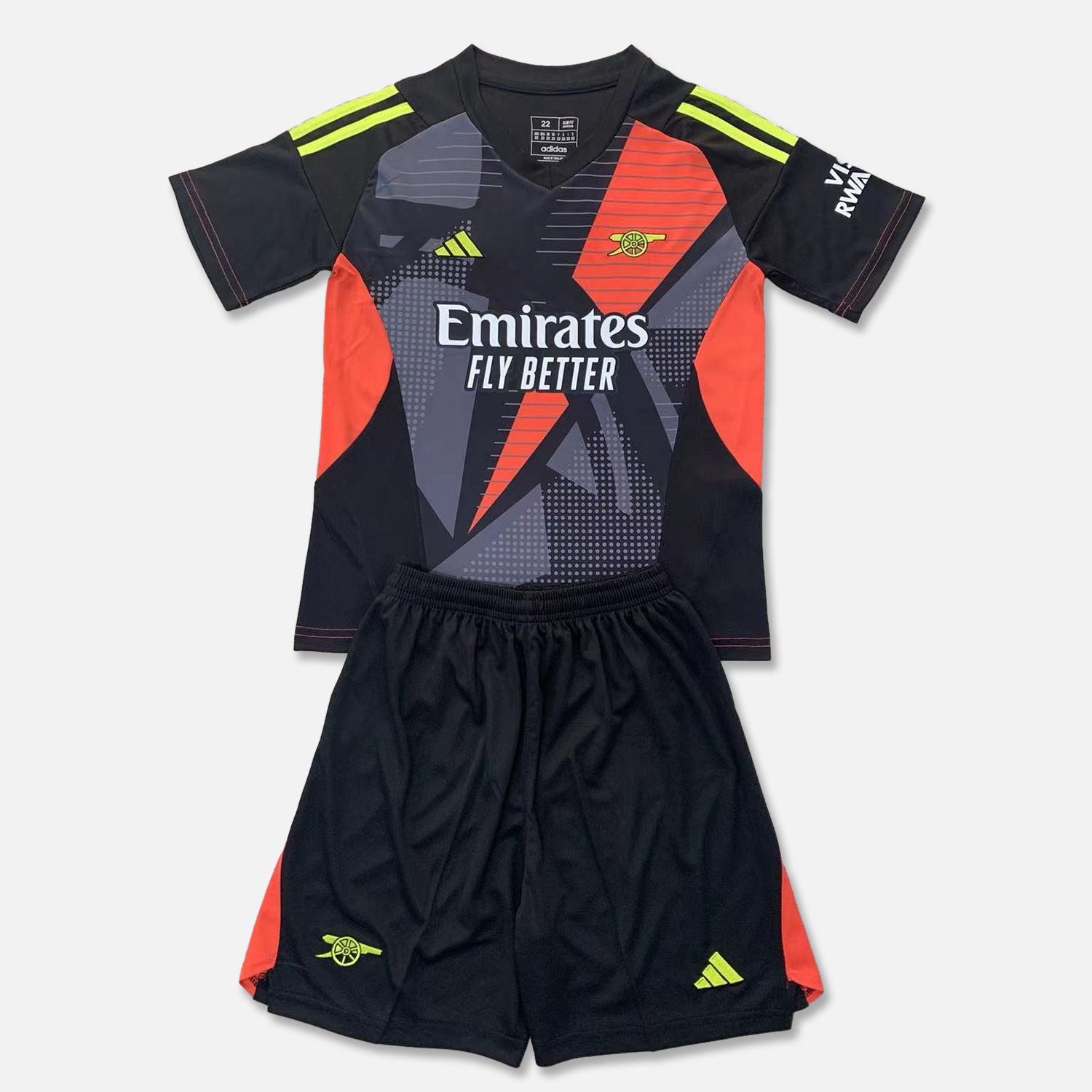 Arsenal 24-25 Black Goalkeeper Kids Kit - ManixJersey