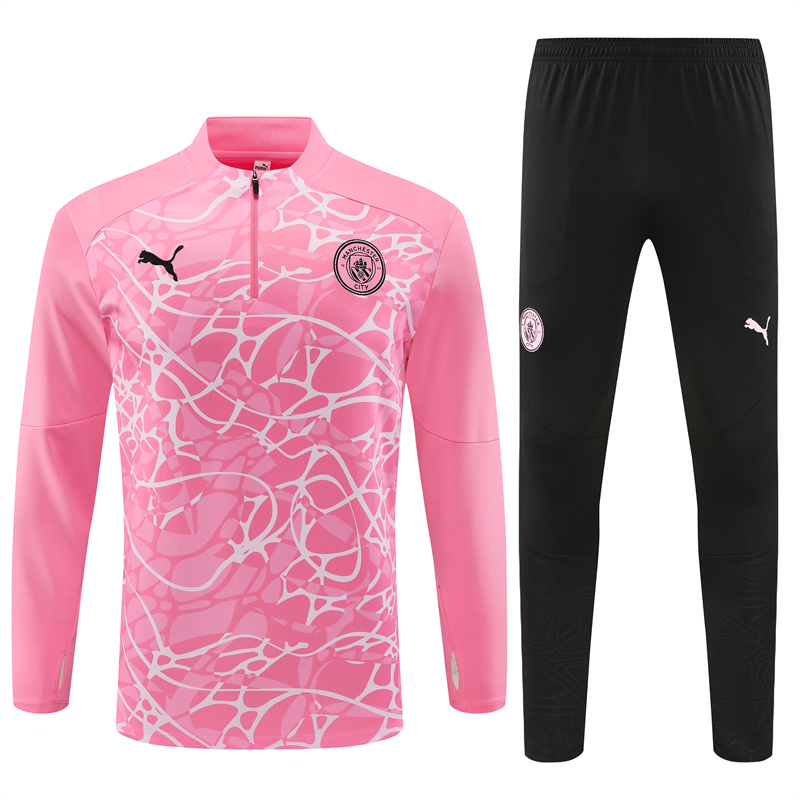 Manchester City 24-25 Long Sleeve Training Set - Pink - ManixJersey