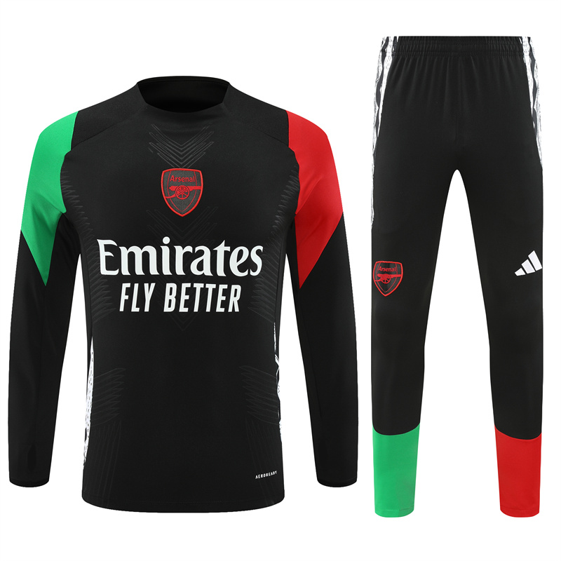 Arsenal 24-25 Long Sleeve Training Set - Player Version - Black - ManixJersey