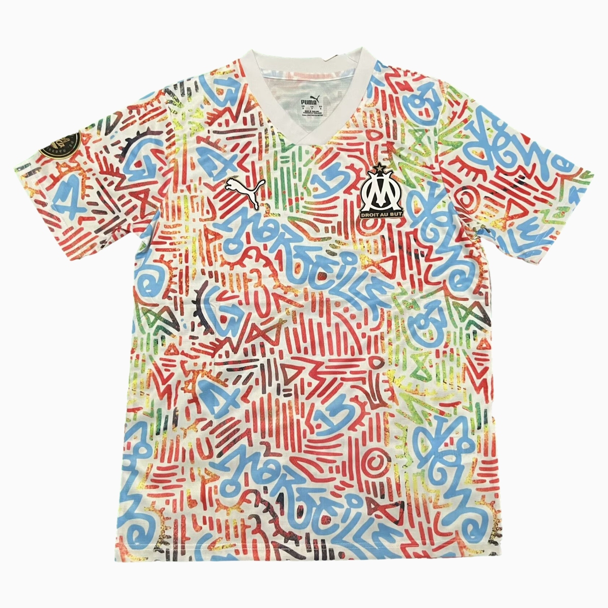 Marseille 24-25 Color Graffiti Pre-match Training Jersey - Fans Version - ManixJersey