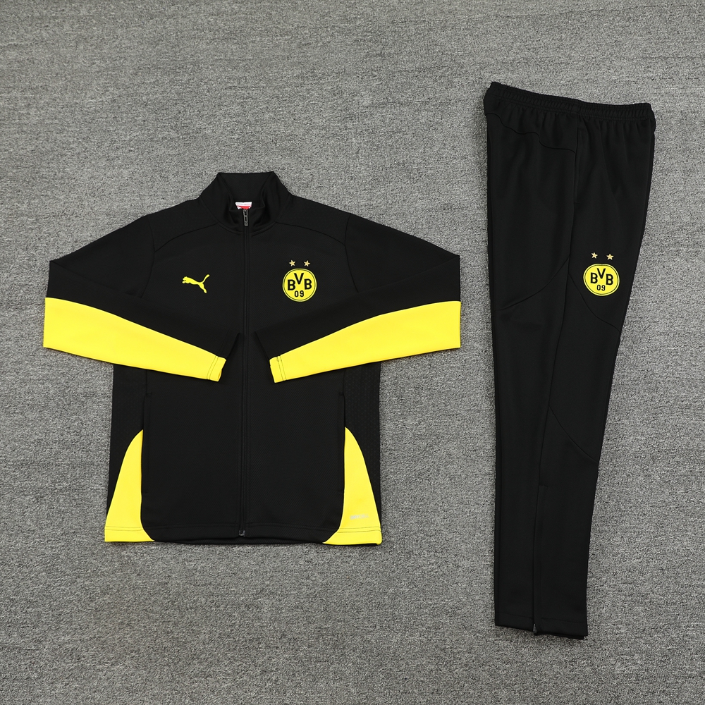 Dortmund 24-25 Jacket Training Tracksuit - Black and Yellow - ManixJersey