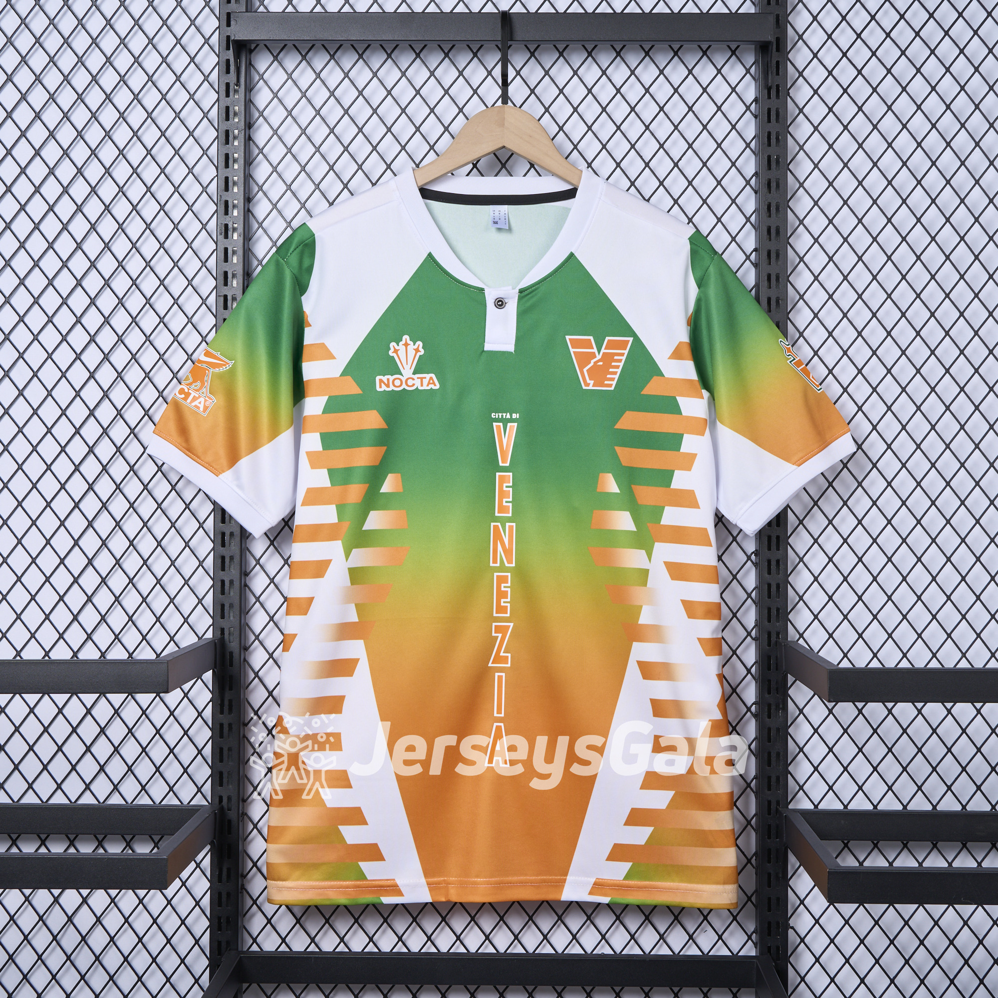 Venezia FC 24-25 Orange and Green Pre-Match Jersey - Fans Version - ManixJersey