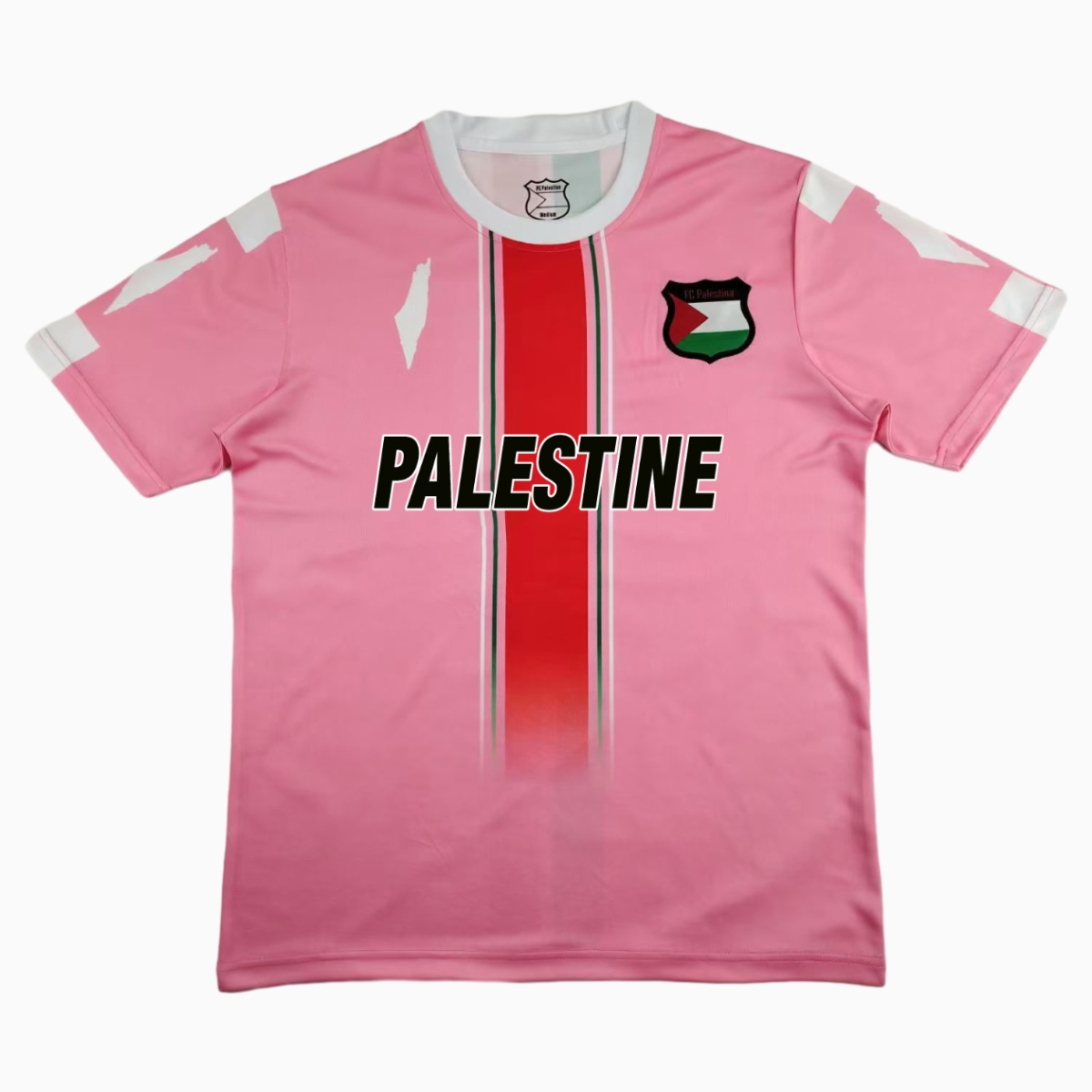FC Palestina 24-25 Pink Centre Striped Jersey with English - ManixJersey