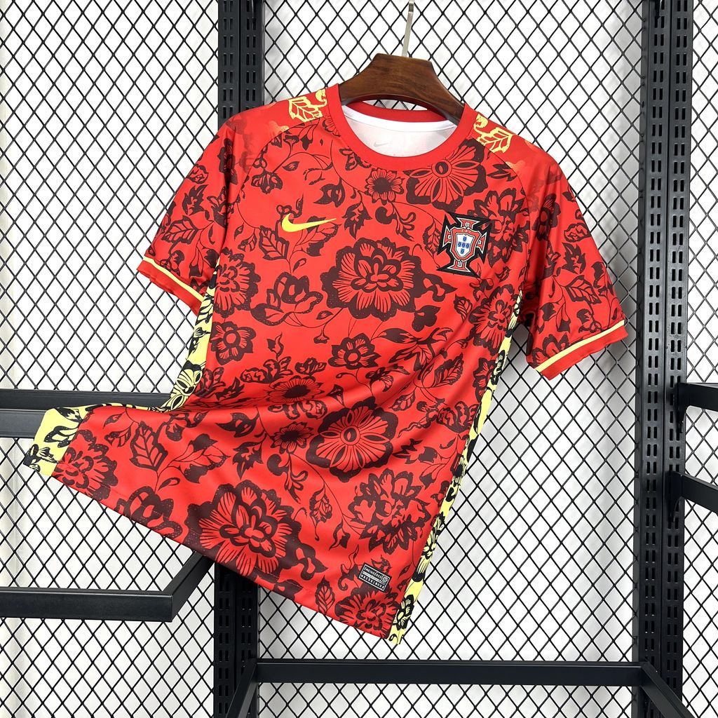Portugal 2024-25 Red Flower Special Edition Jersey - Fans Version - ManixJersey