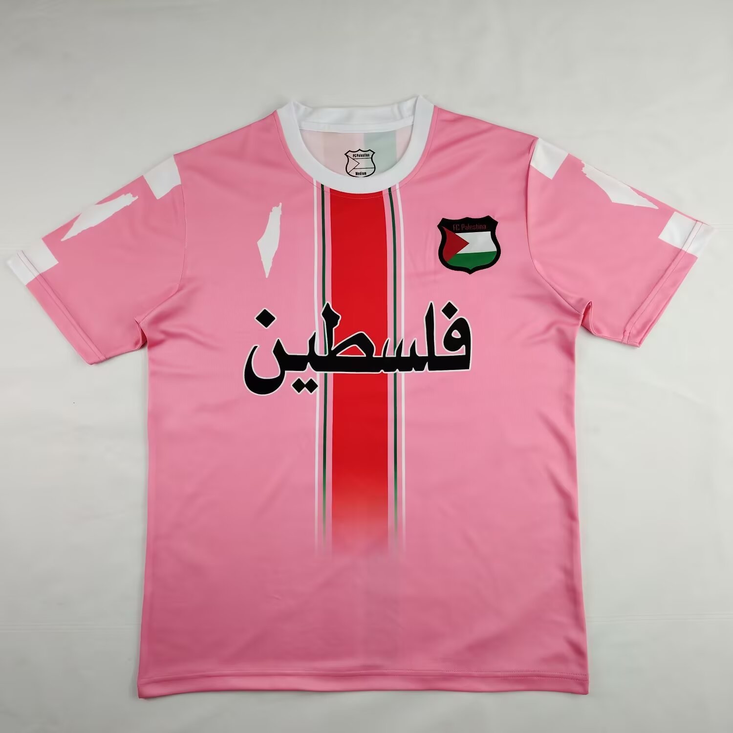 FC Palestina 24-25 Pink Centre Striped Jersey - Fans Version - ManixJersey