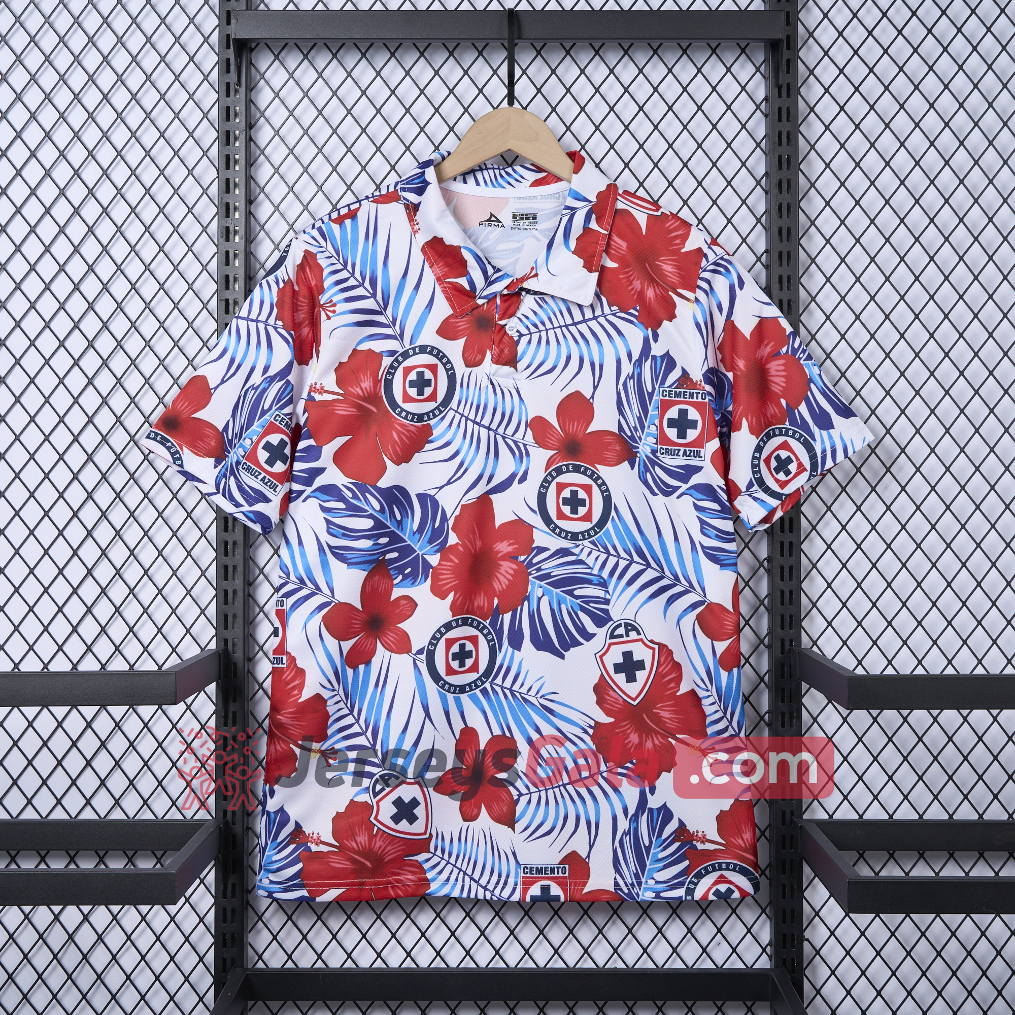 Cruz Azul 24-25 Flower and Leaves Polo Shirt - ManixJersey