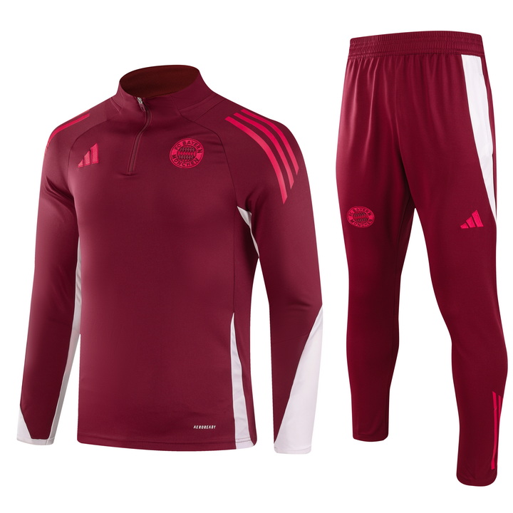 Bayern Munich 24-25 Kids Long Sleeve Training Set - Deep Red - ManixJersey