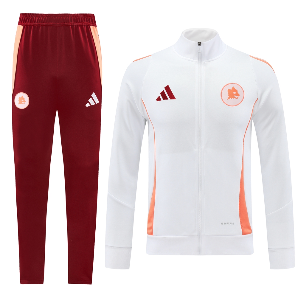 AS Roma 24-25 Originals LFSTLR Jacket Training Tracksuit - White Top and Red Pant - ManixJersey
