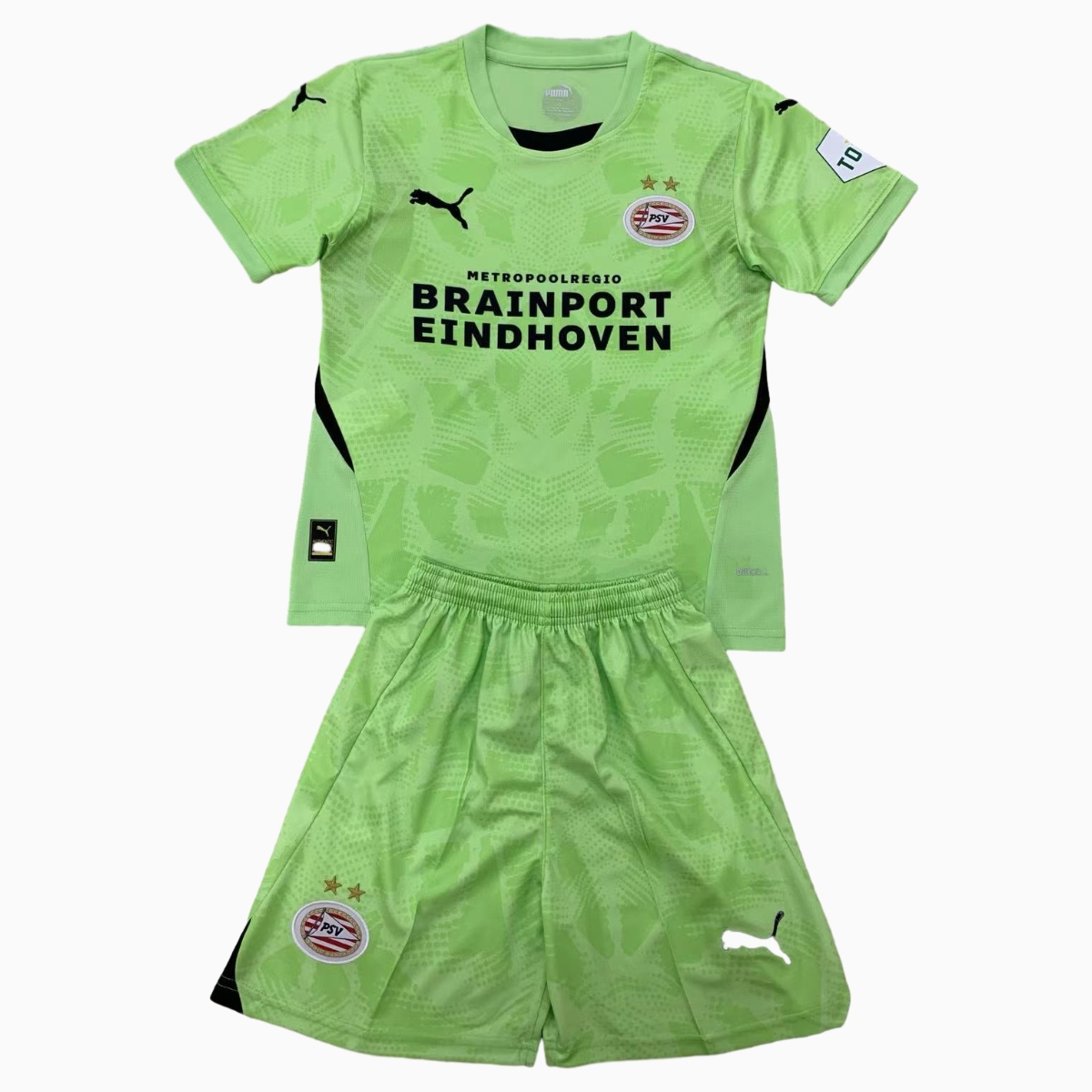 PSV Eindhoven 24-25 Light Green Goalkeeper Kids Kit - ManixJersey