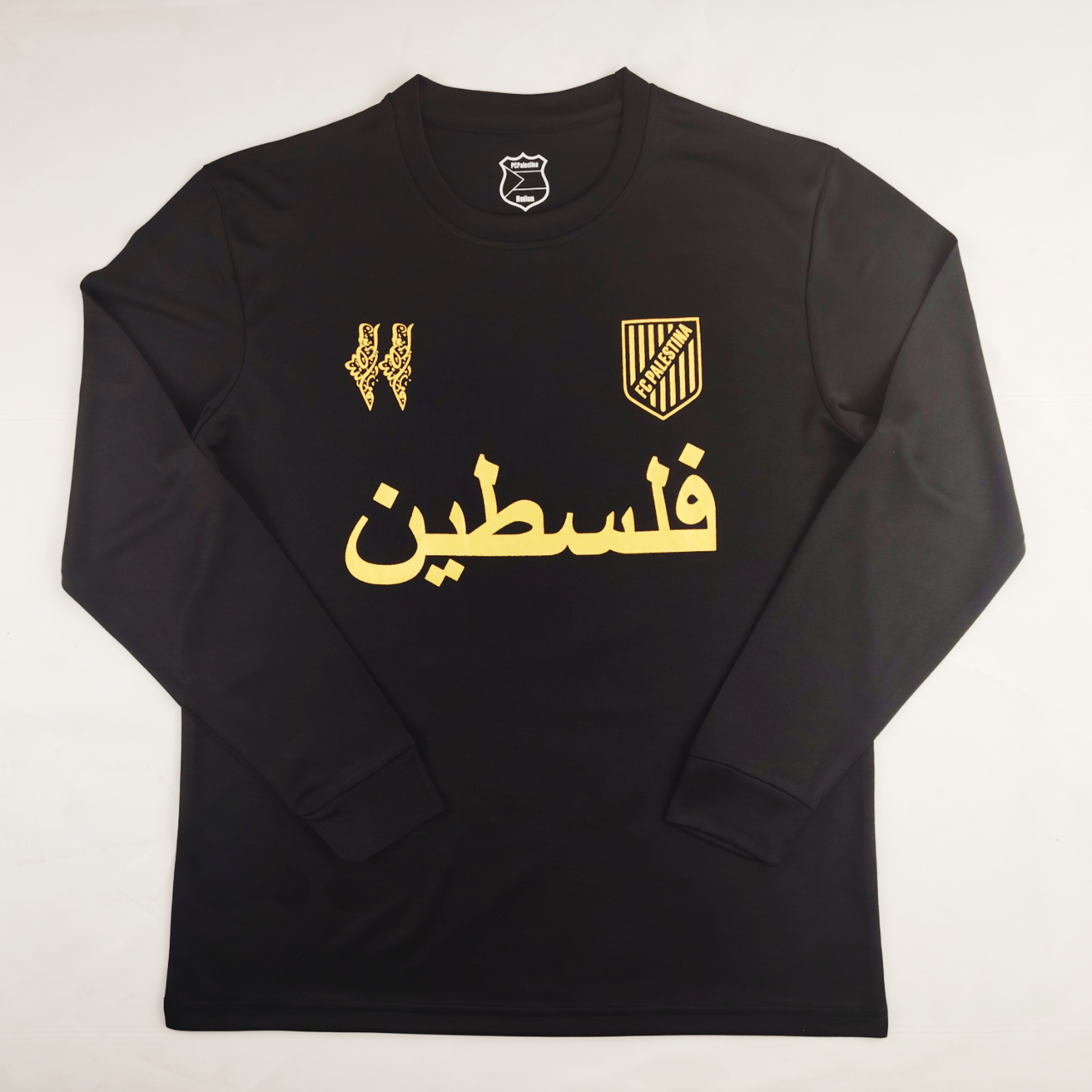 FC Palestina 24-25 Black and Gold Souvenir Long Sleeve Jersey - Fans Version - ManixJersey